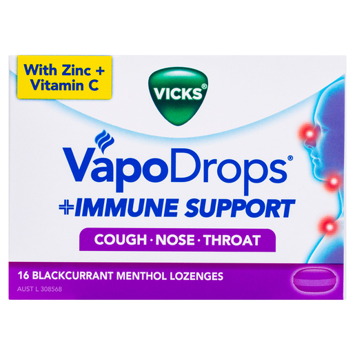 VICKS VAPODROPS + PAINFUL SORE THROAT HONEY LIQUICENTRE LOZENGE 16 PACK