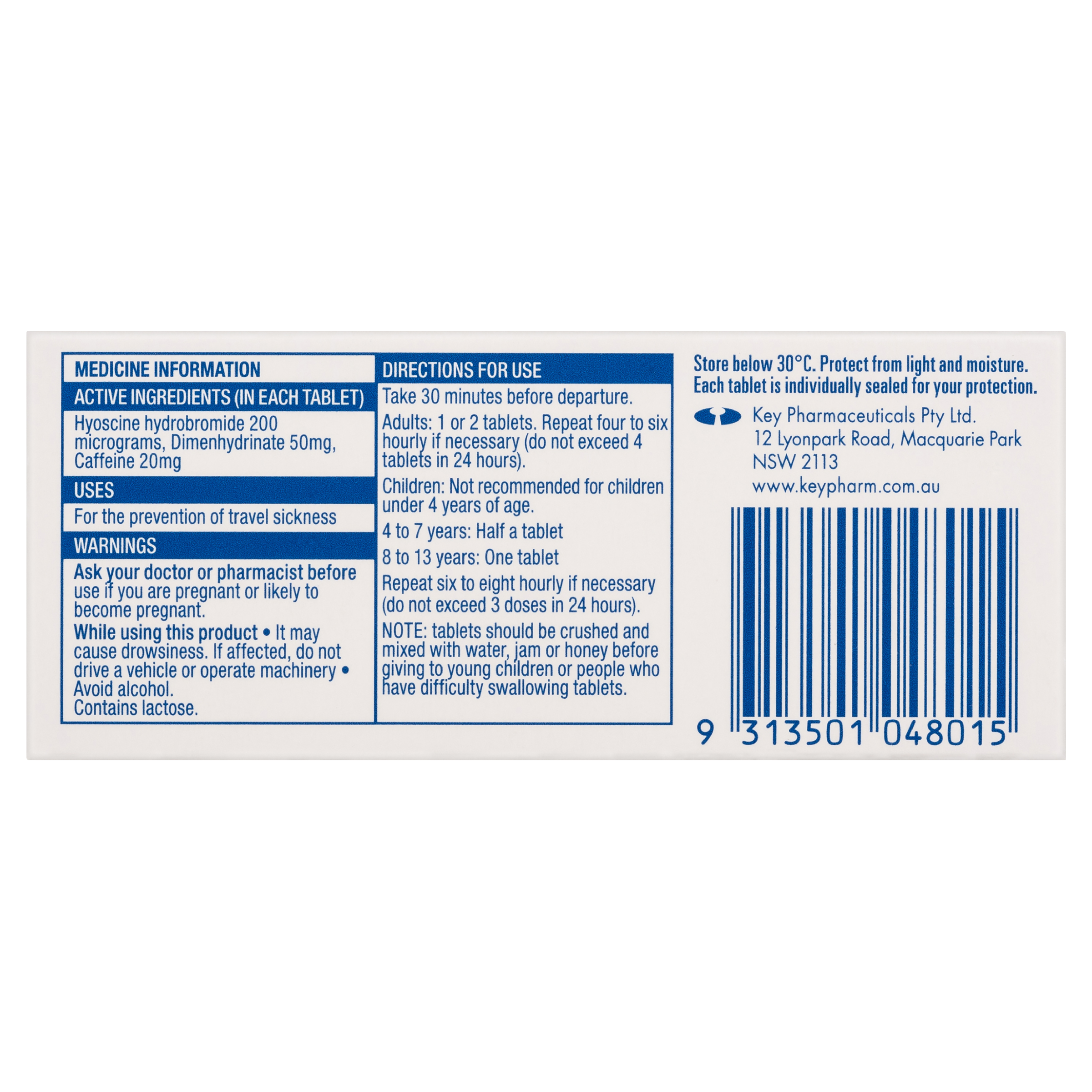 TRAVACALM ORIGINAL 10 TABLETS - Image 4
