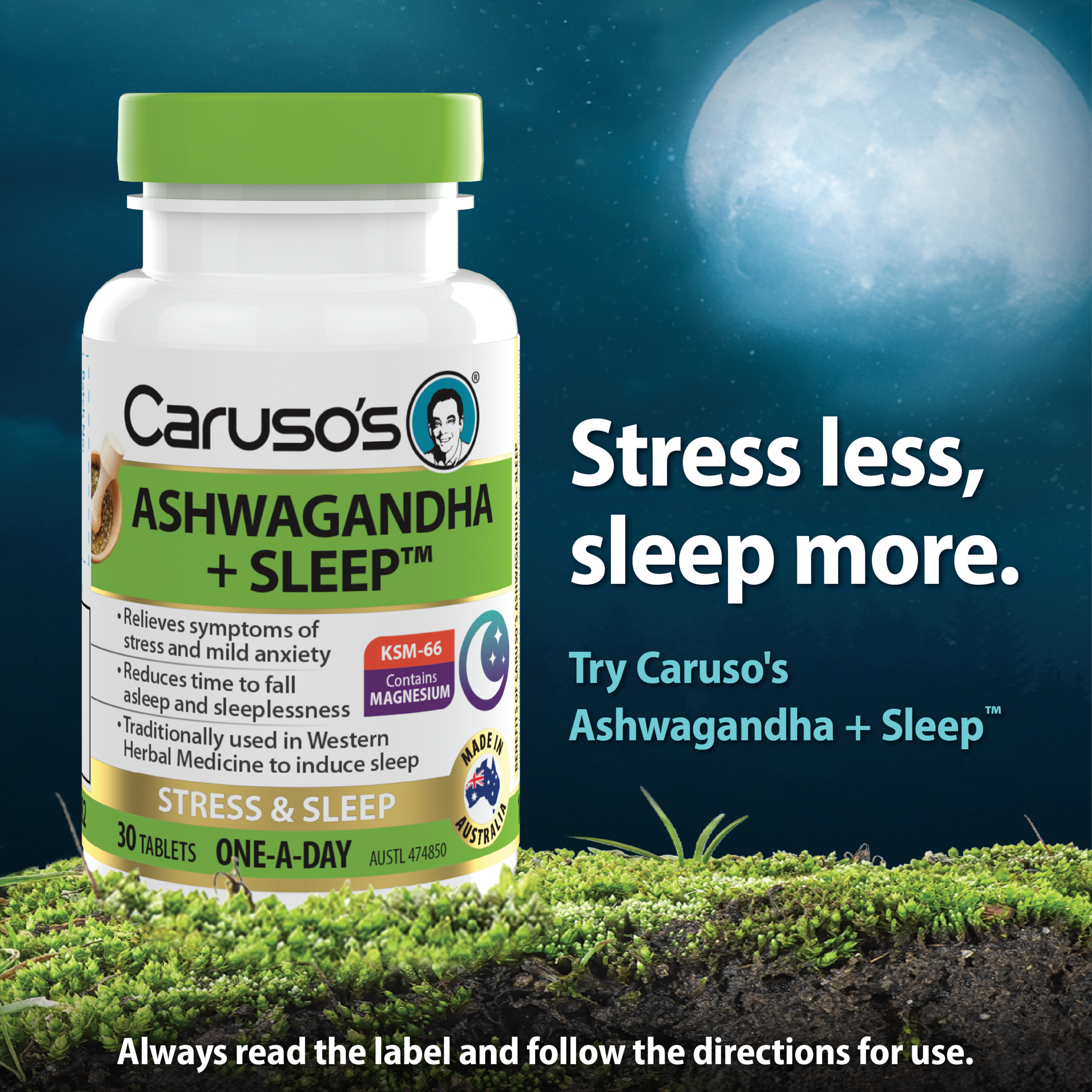CARUSOS ASHWAGANDHA + SLEEP 30 TABLETS - Image 2
