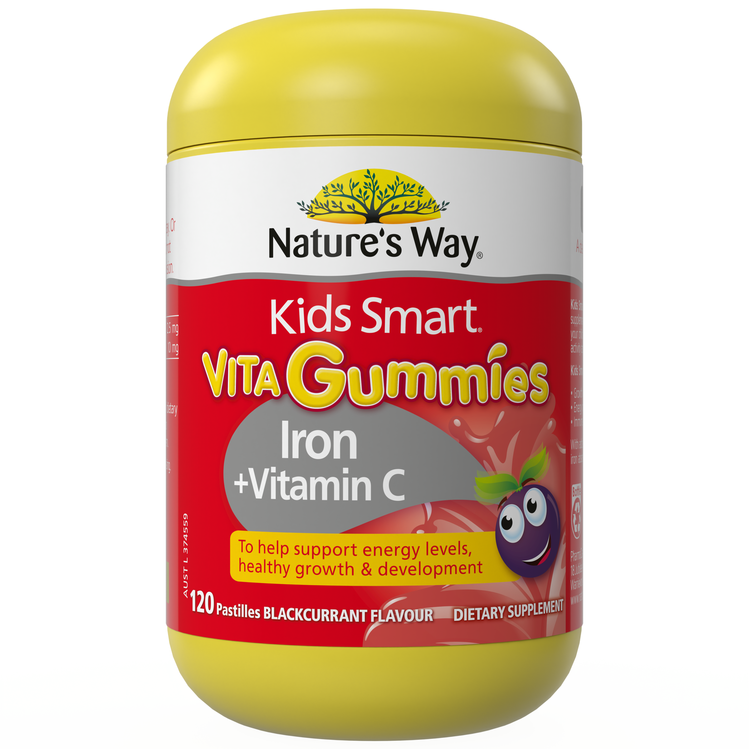 NATURES WAY KID SMART VITA GUMMIES IRON + VITAMIN 120 PASTILLES