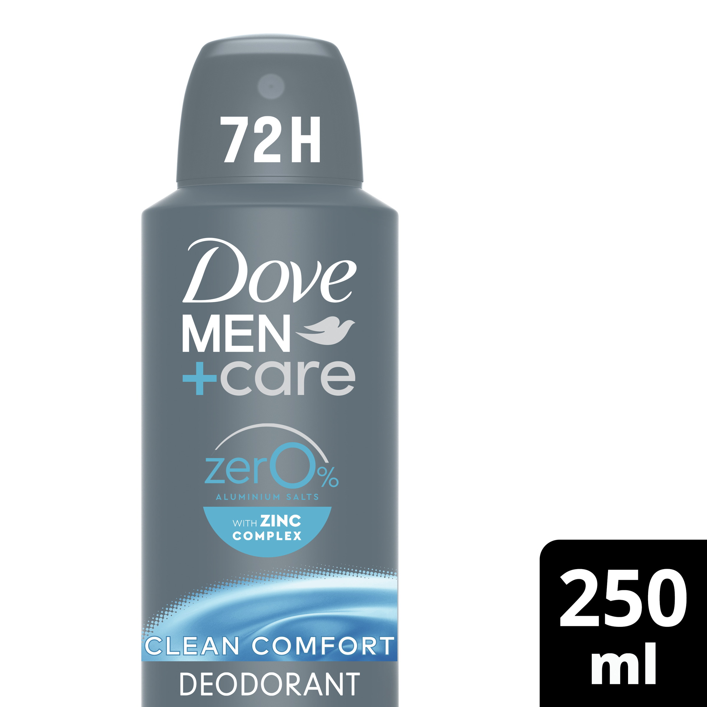 DOVE MEN ANTIPERSPIRANT CLEAN COMFORT ZERO ALUMINIUM 250ML - Image 3