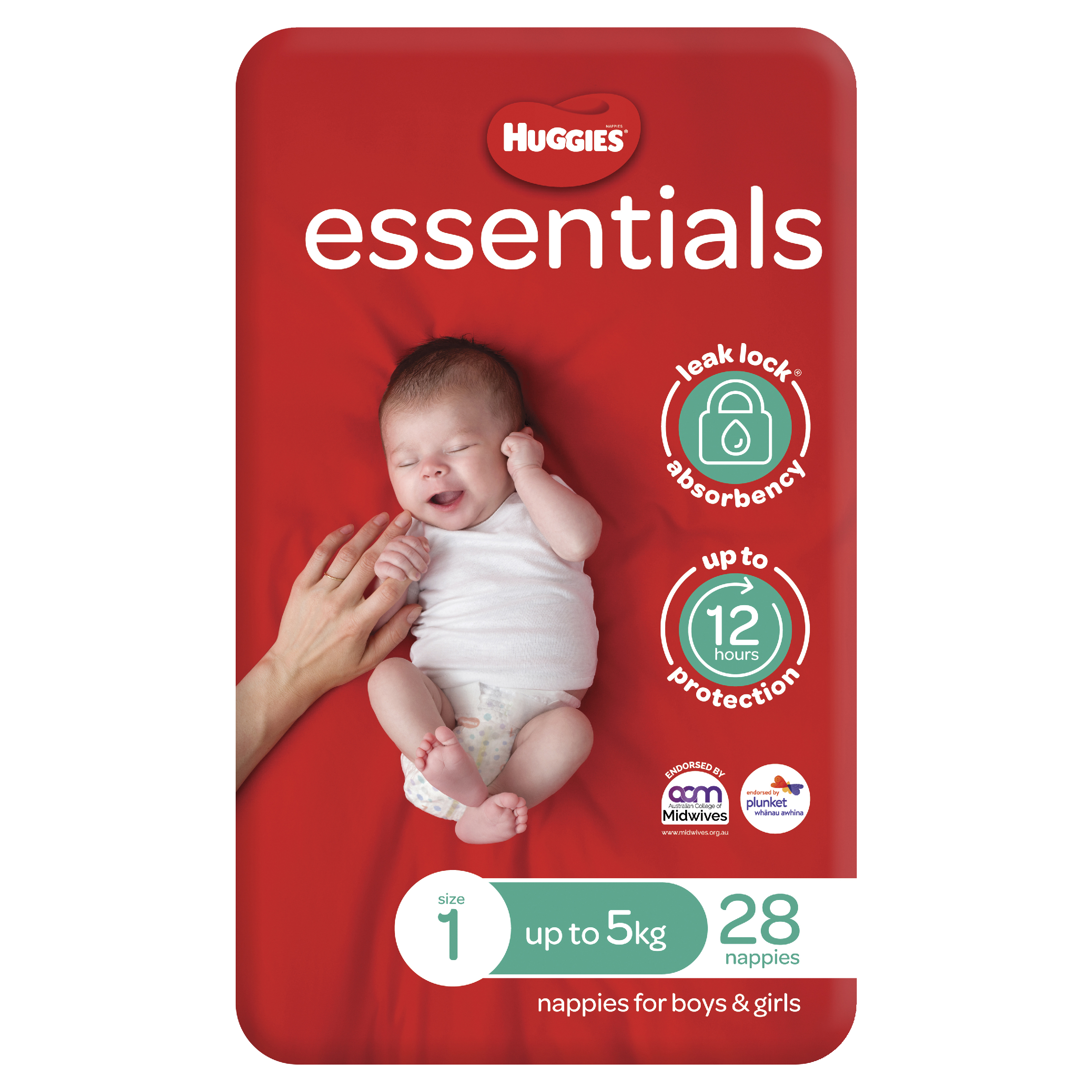 HUGGIES ESSENTIALS NAPPIES NEWBORN 28 PACK - Image 4