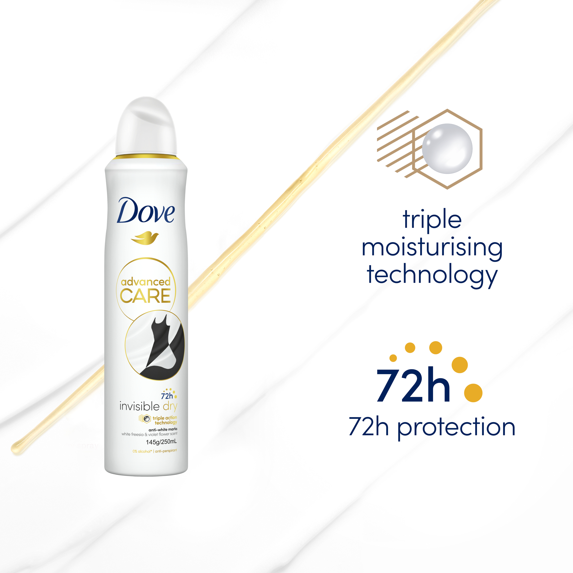 DOVE WOMEN ANTIPERSPIRANT ADVANCED INVISIBLE DRY 250ML - Image 4