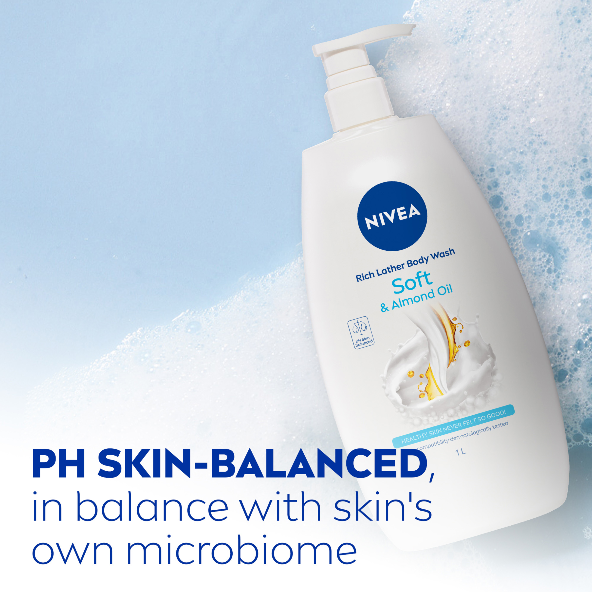 NIVEA SHOWER CREME BODY WASH NOURISHING RICH MOISTURE SOFT 1 LITRE - Image 3