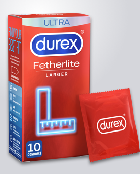 DUREX FETHERLITE ULTRA CONDOMS LARGER 10 PACK