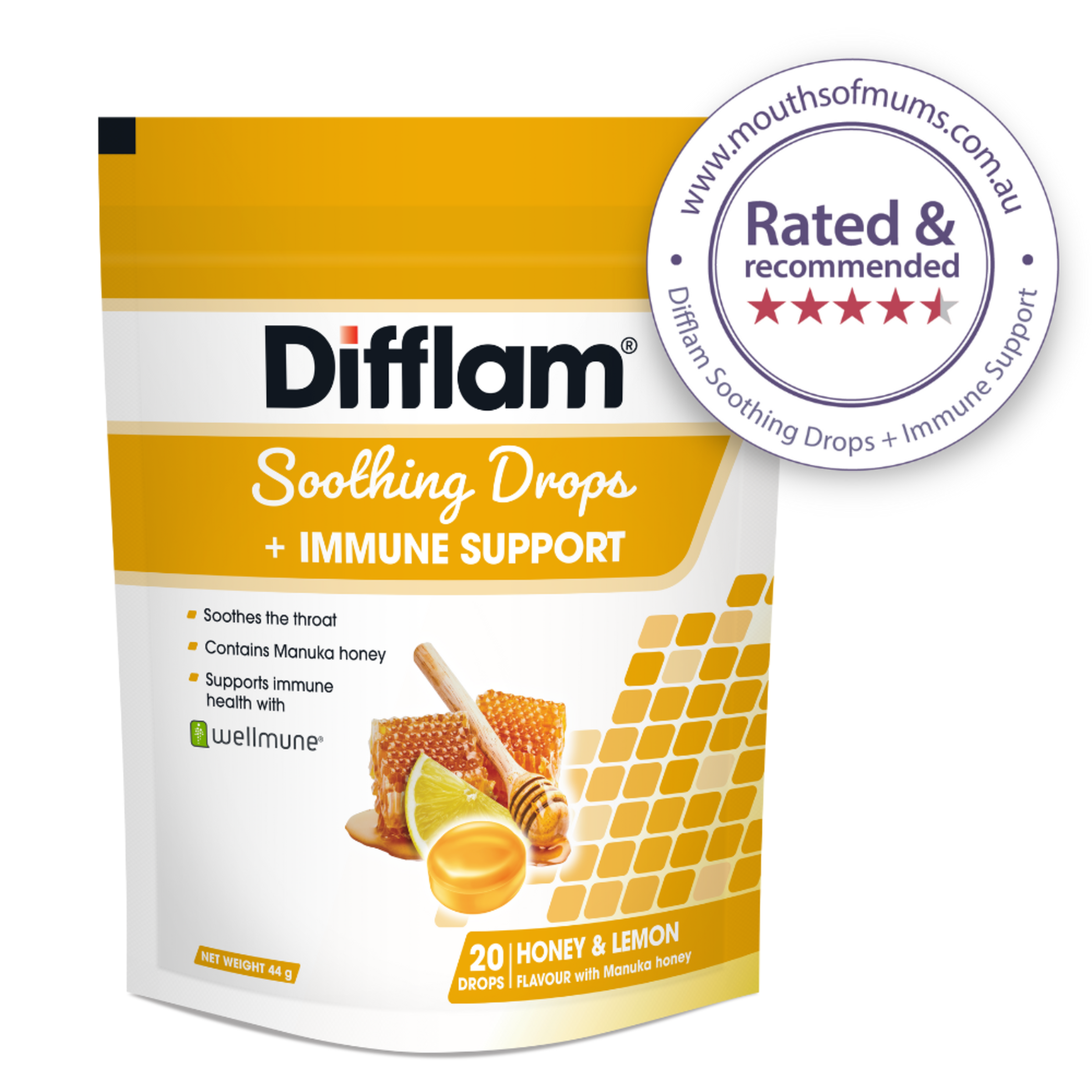 DIFFLAM+IMMUNE SUPPORT HONEY & LEMON THROAT 20 LOZENGES - Image 5
