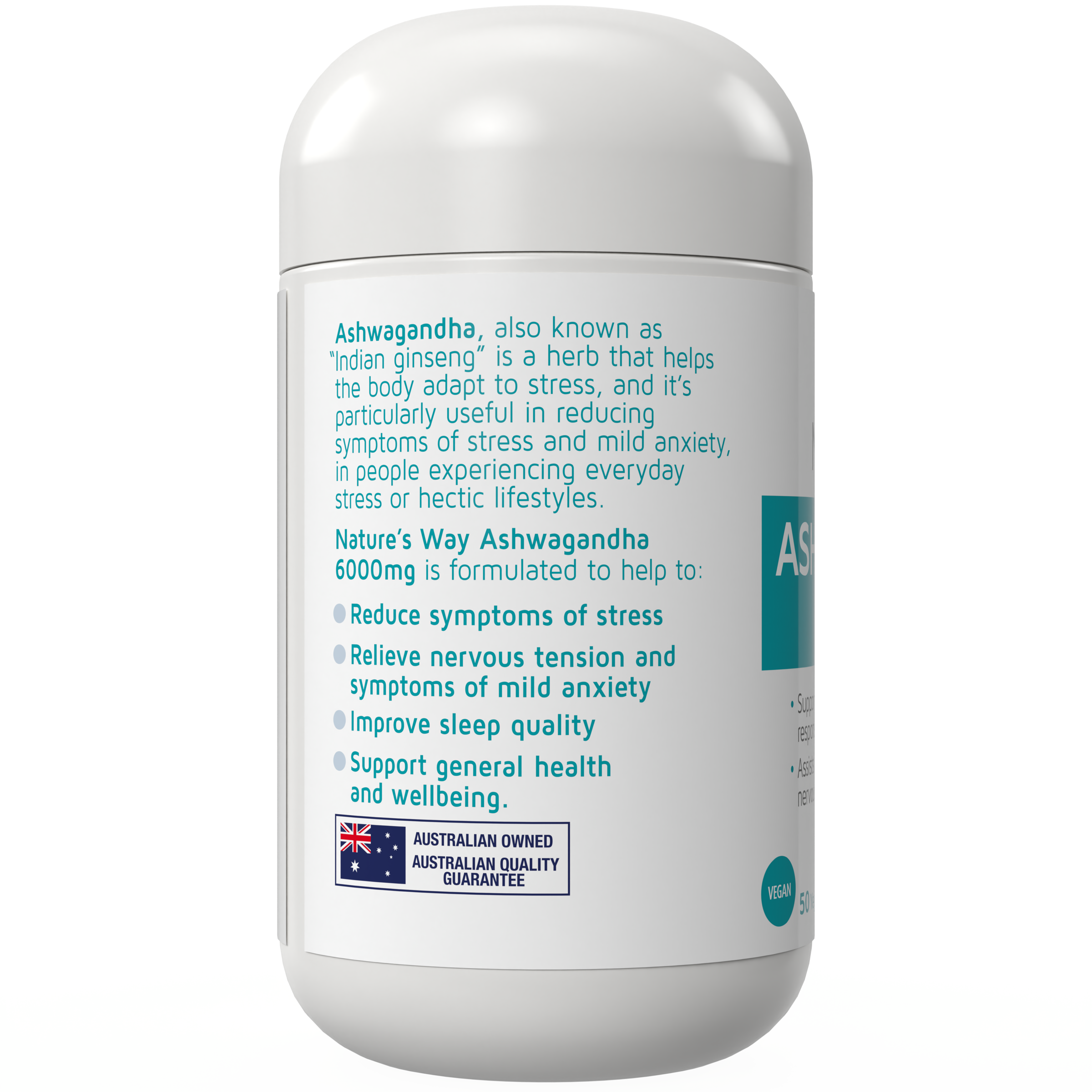 NATURES WAY ASHWAGANDHA 6000MG 50 CAPSULES - Image 2