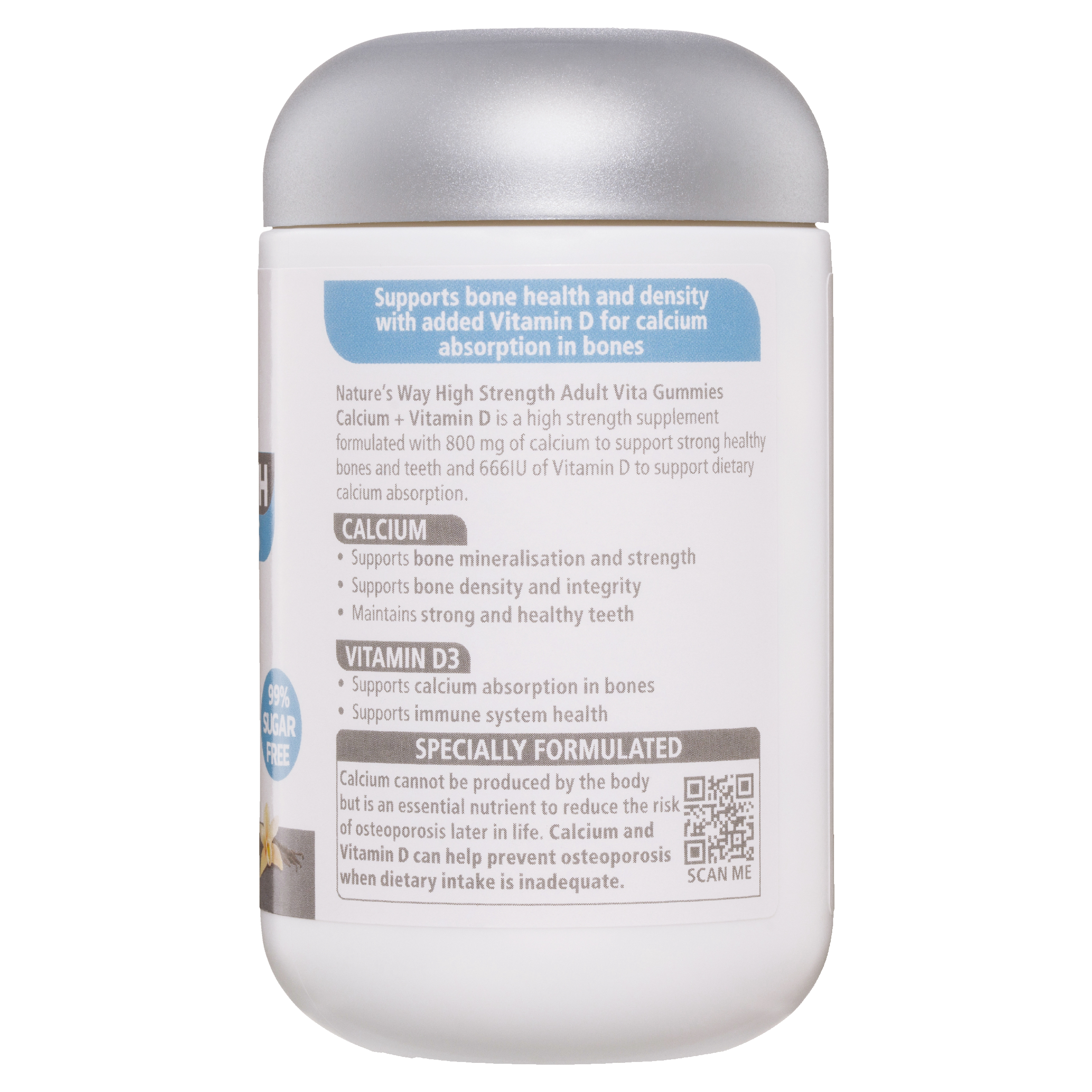 NATURES WAY HIGH STRENGTH CALCIUM + VITAMIN D GUMMIES 60 - Image 2