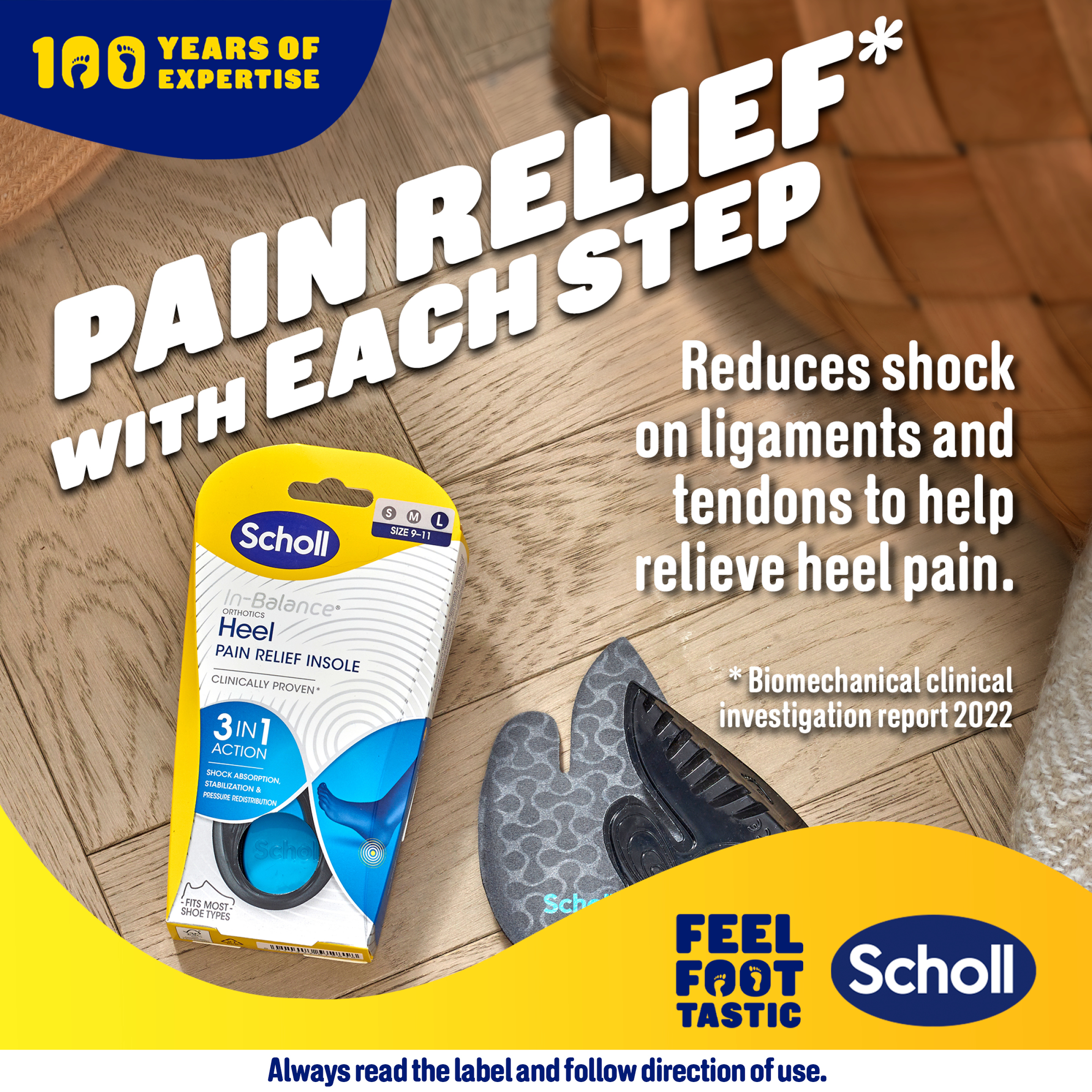 SCHOLL IN BALANCE HEEL & ANKLE ORTHOTIC INSOLES L - Image 3