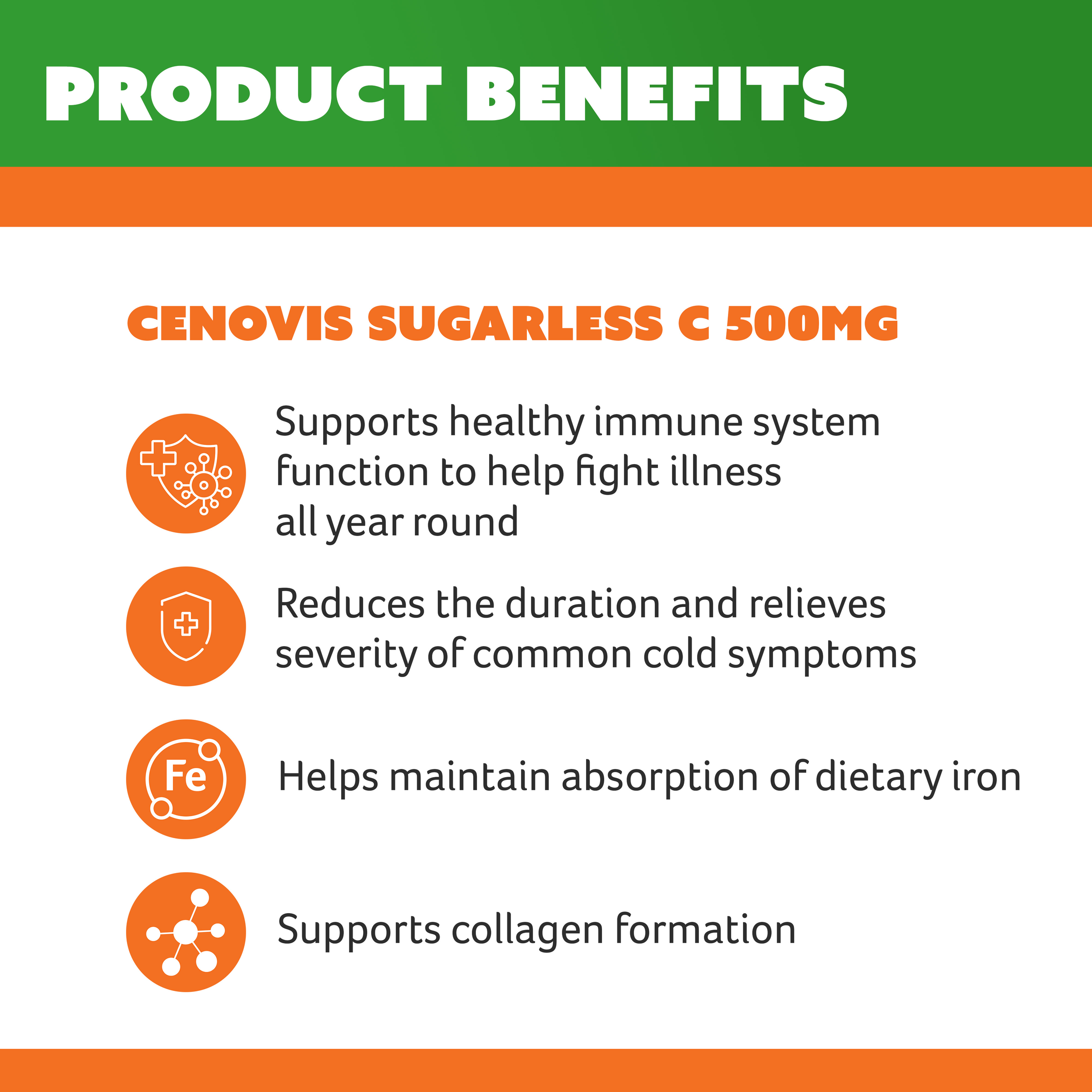 CENOVIS SUGARLESS C 500MG 300 TABLETS - Image 4