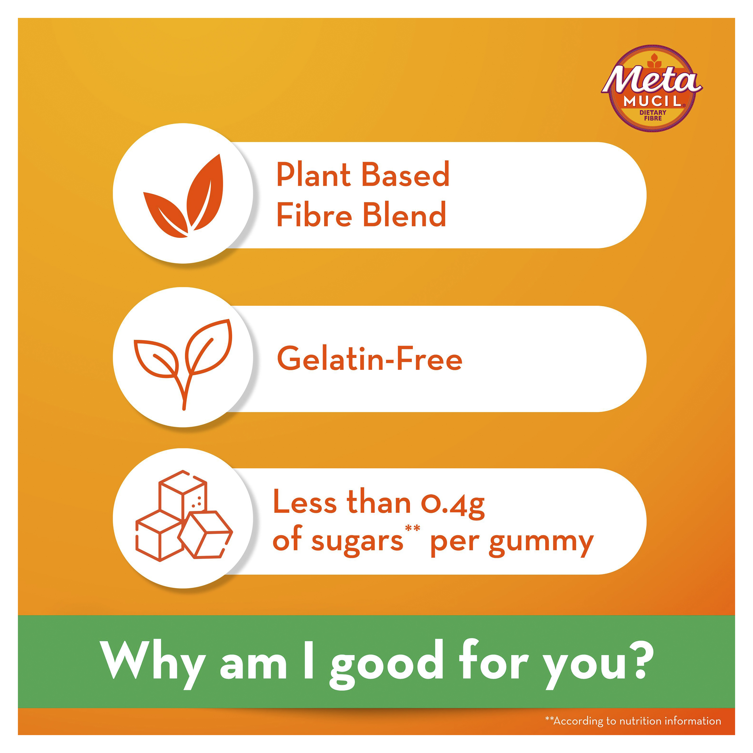 METAMUCIL FIBRE ORANGE 72 GUMMIES - Image 3