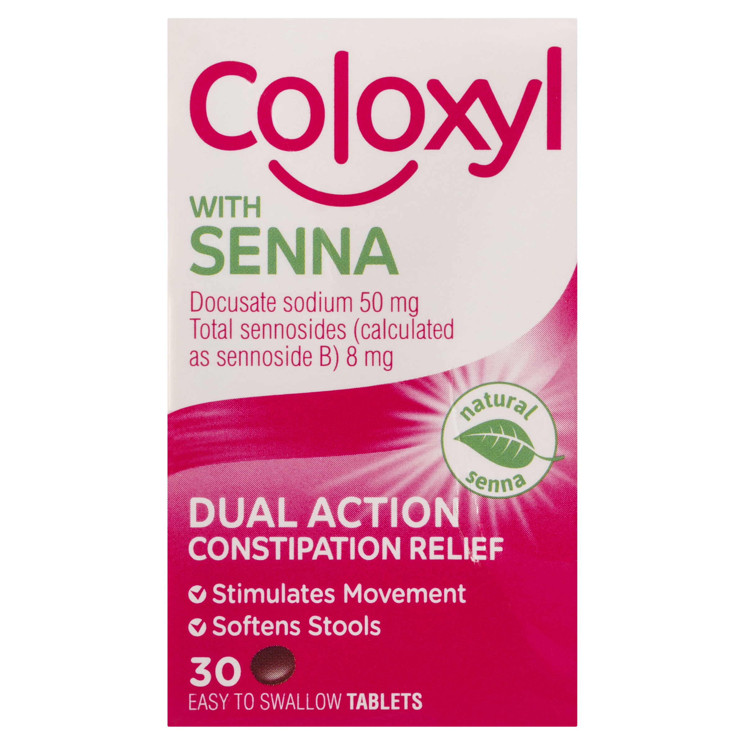 COLOXYL WITH SENNA CONSTIPATION RELIEF 30 TABLETS - Image 3