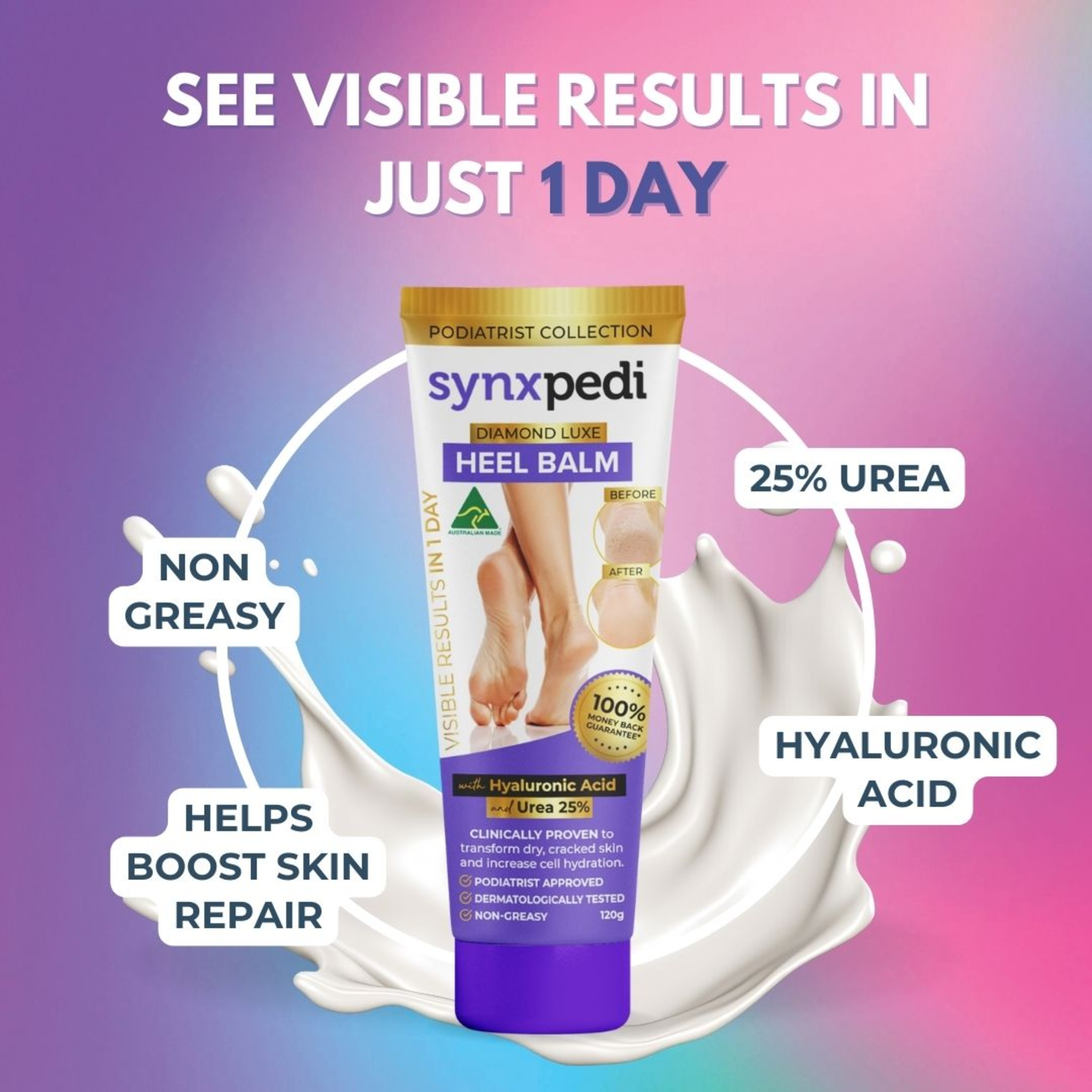SYNXPEDI DIAMOND LUXE HEEL BALM 120G CREAM - Image 2