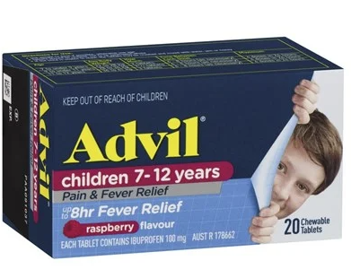 ADVIL CHILDRENS CHEWABLE 7-12YRS 20 TABLETS