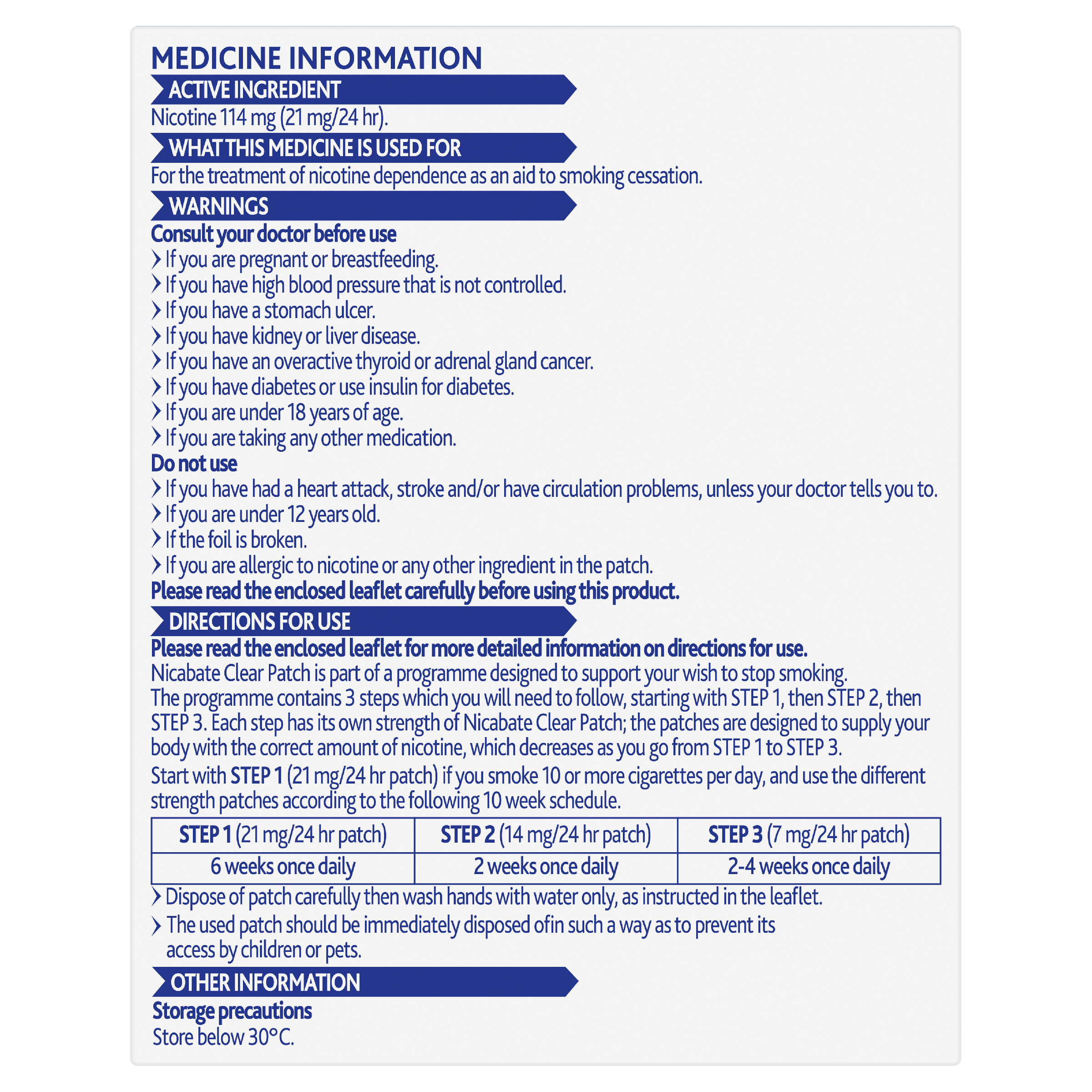 NICABATE STEP 1 21MG CLEAR PATCH 7 PACK - Image 4