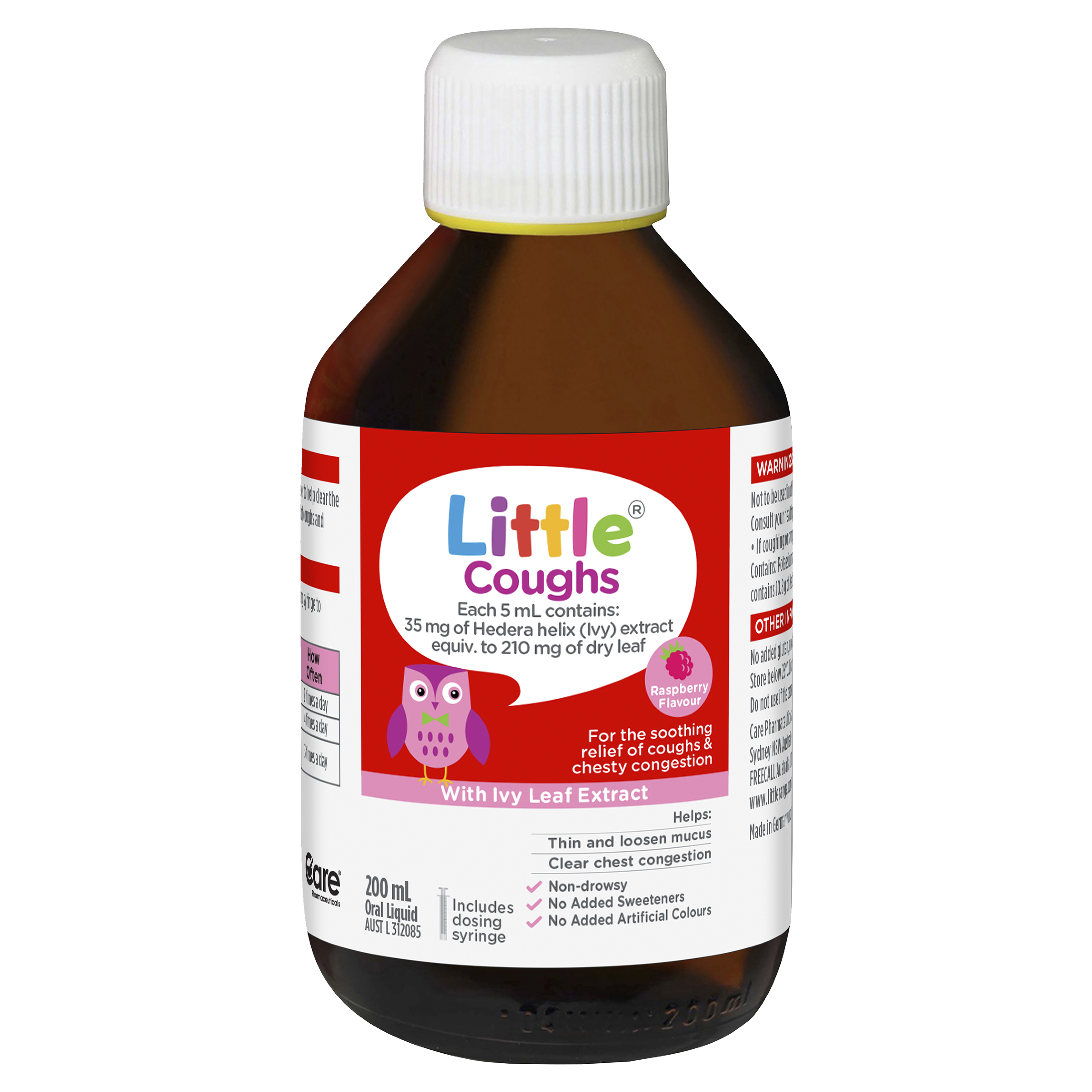 LITTLE COUGHS RASPBERRY 200ML - Image 8