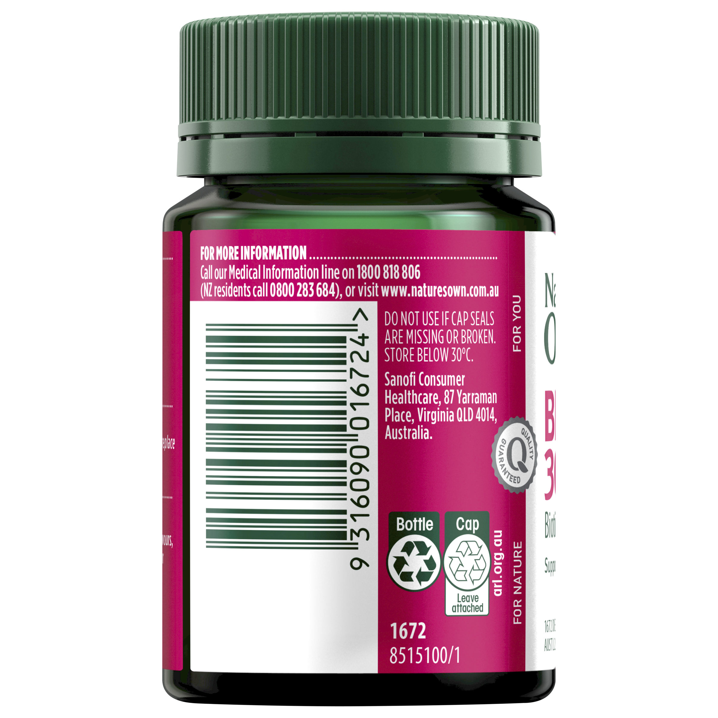 NATURES OWN BIOTIN 300MCG 100 TABLETS - Image 4