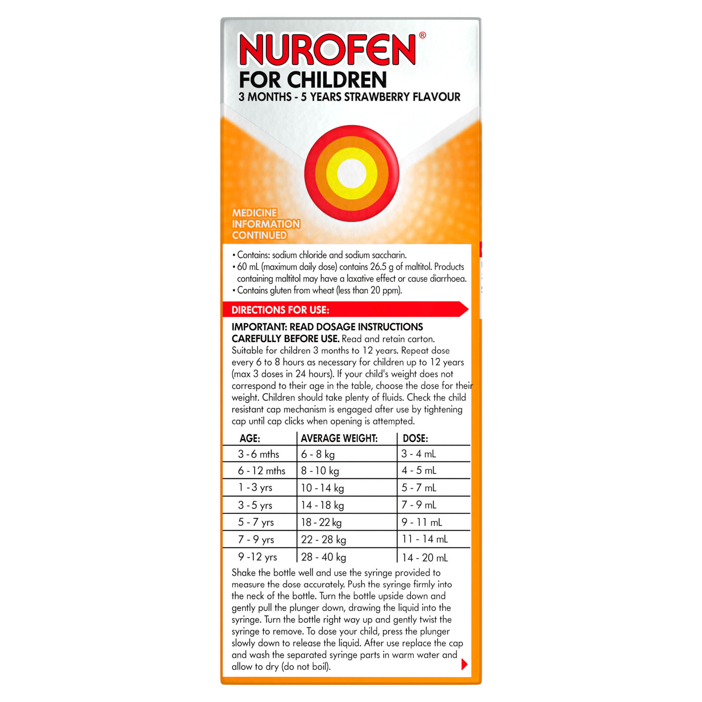 NUROFEN FOR CHILDREN 3 MONTH - 5 YEARS STRAWBERRY 200ML - Image 4