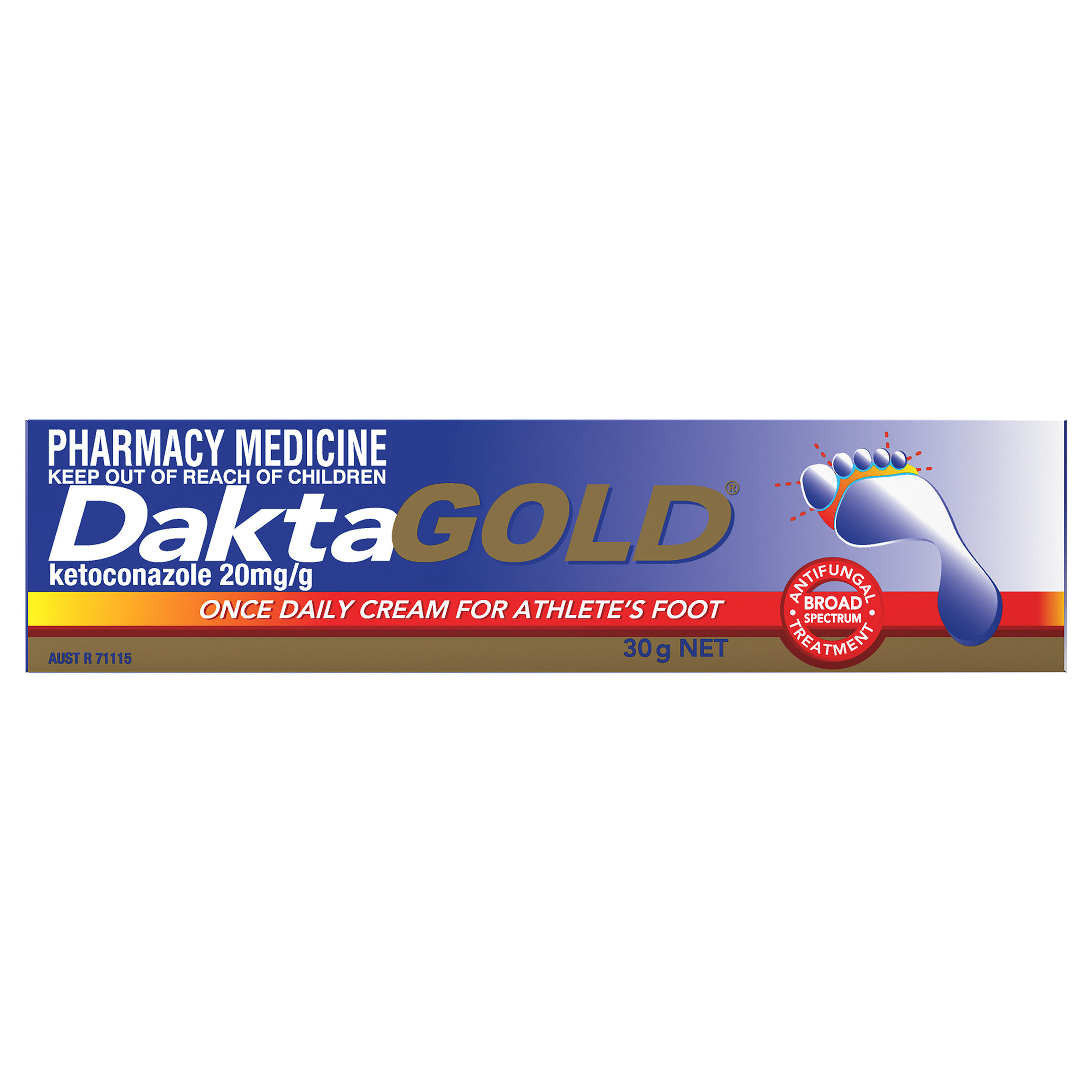 DAKTAGOLD ONCE DAILY CREAM FOR ATHLETES FOOT 30G - Image 2