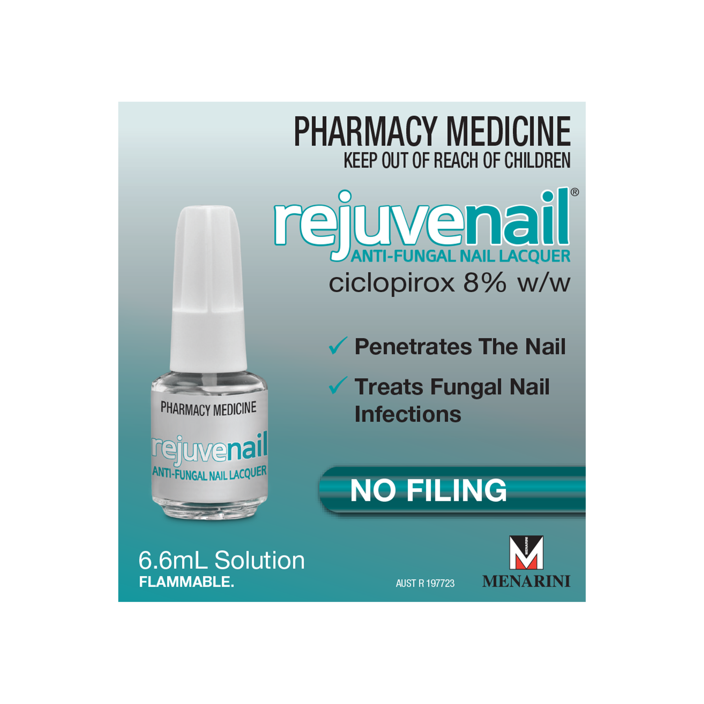REJUVENAIL ANTI-FUNGAL NAIL LACQUER SOLUTION 6.6ML - Image 2
