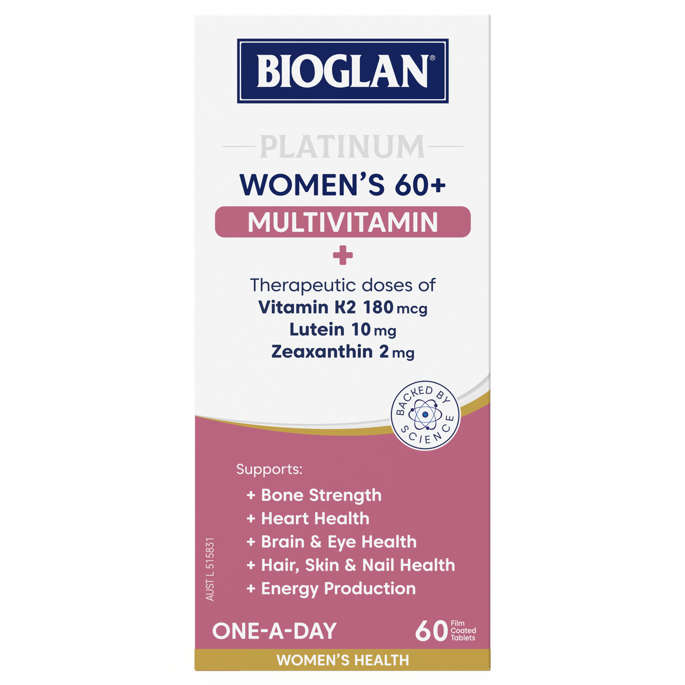 BIOGLAN PLATINUM WOMEN'S 60+ MULTIVITAMIN 60 TABLETS - Image 4