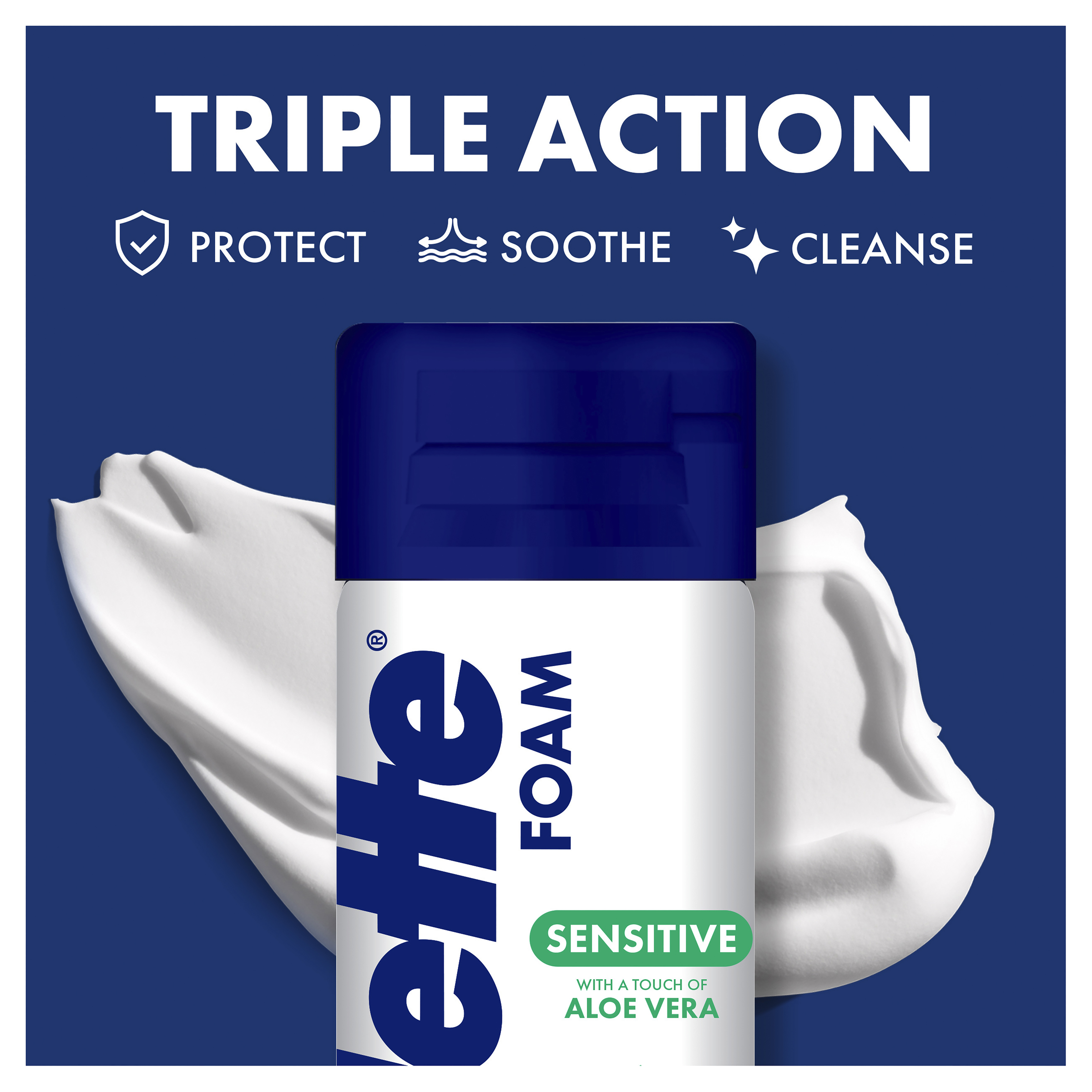 GILLETTE SHAVING FOAM SENSITIVE ALOE VERA 245G - Image 7