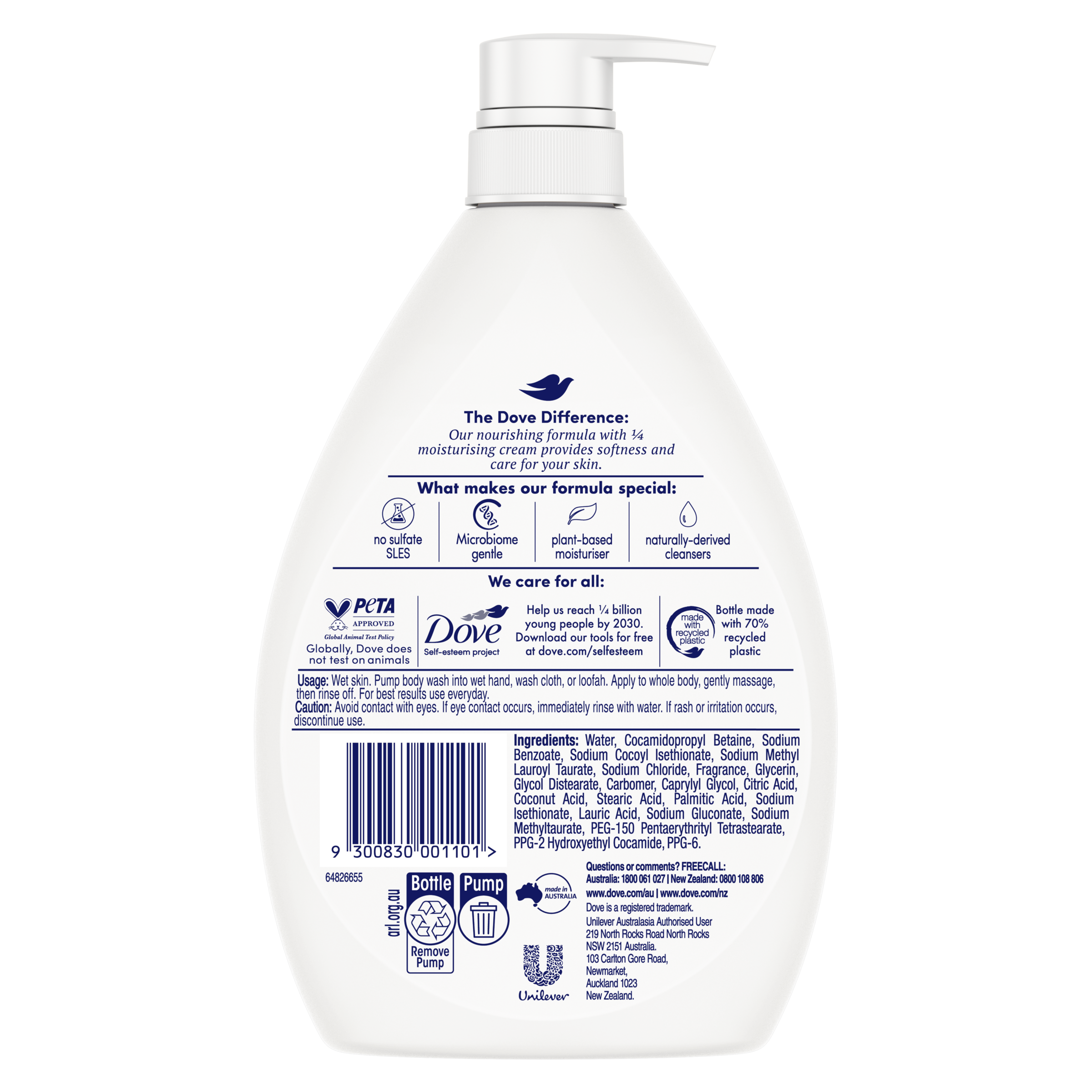 DOVE BODY WASH TRIPLE MOISTURISING 1 LITRE - Image 2