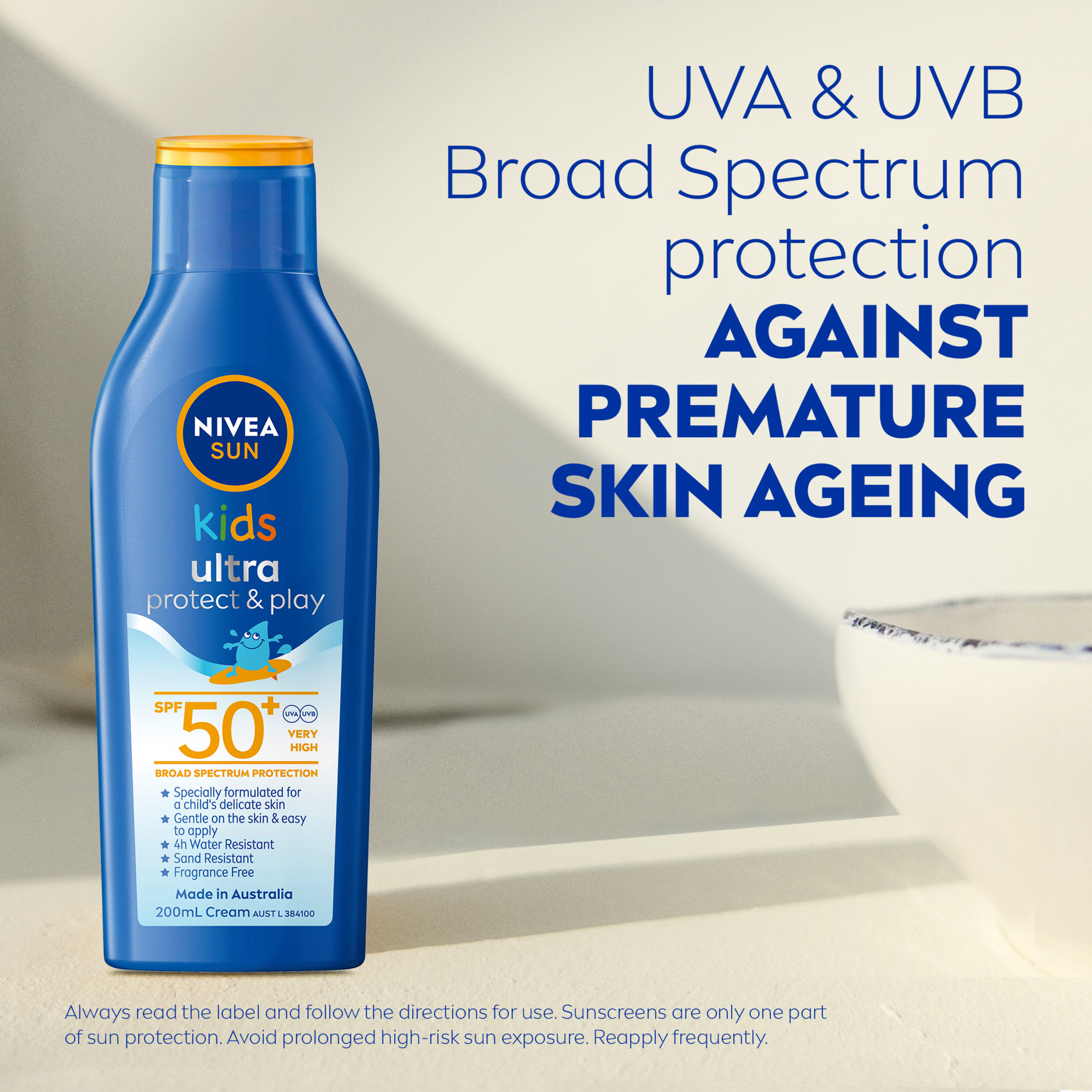 NIVEA KIDS PROTECT & PLAY ULTRA BEACH SUNSCREEN SPF50+ 200ML - Image 4