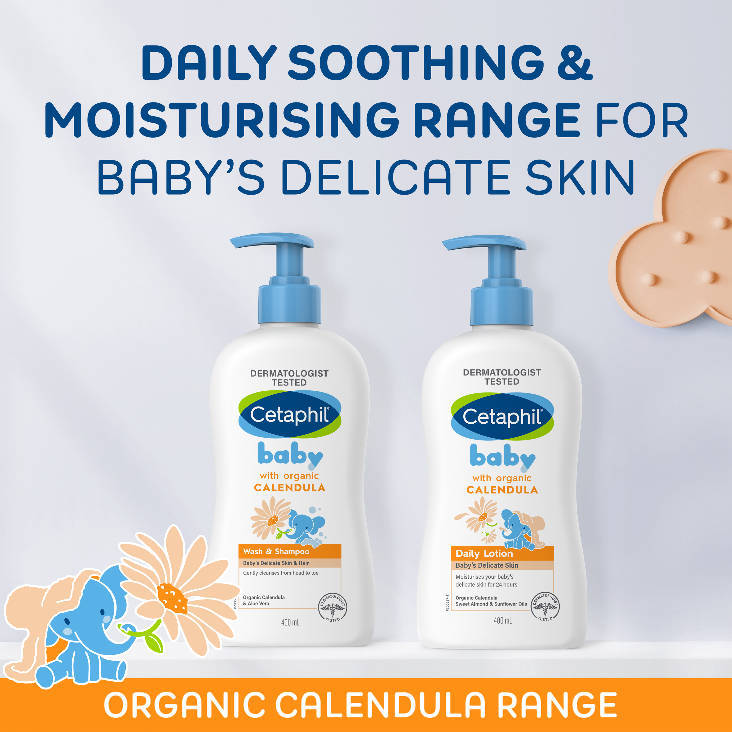 CETAPHIL BABY CALENDULA WASH & SHAMPOO 400ML - Image 5
