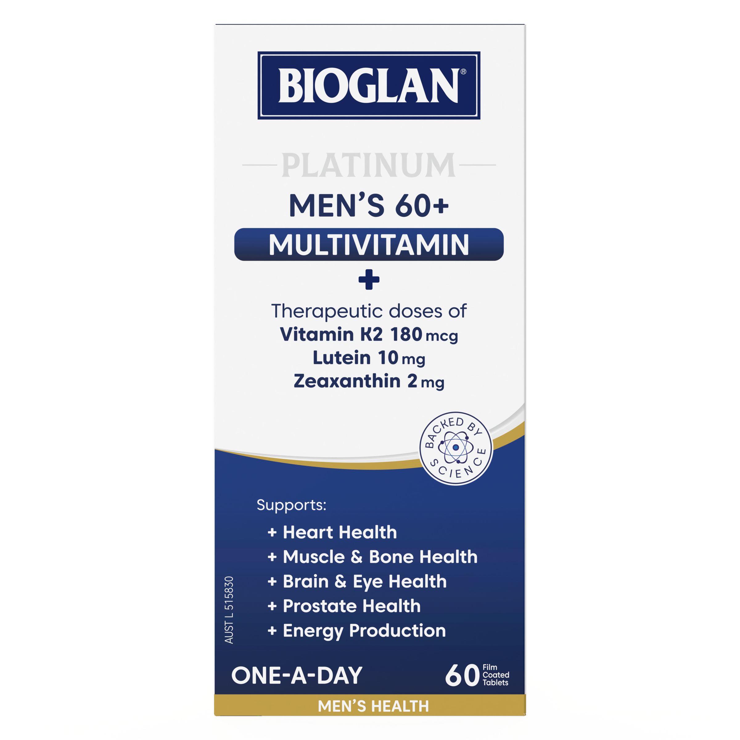 BIOGLAN PLATINUM MEN'S 60+ MULTIVITAMIN 60 TABLETS - Image 2