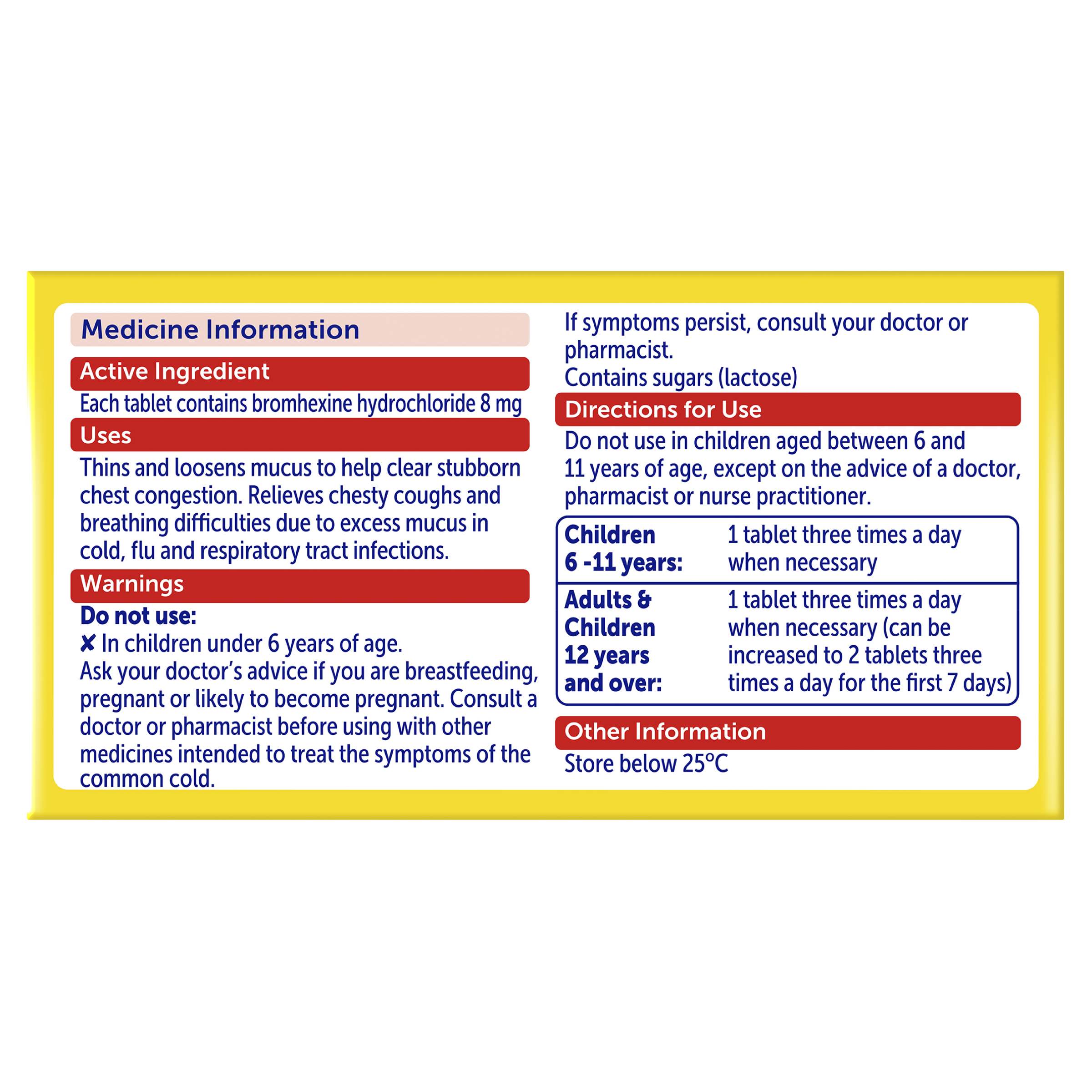 BISOLVON CHESTY FORTE 8MG 100 TABLETS - Image 4