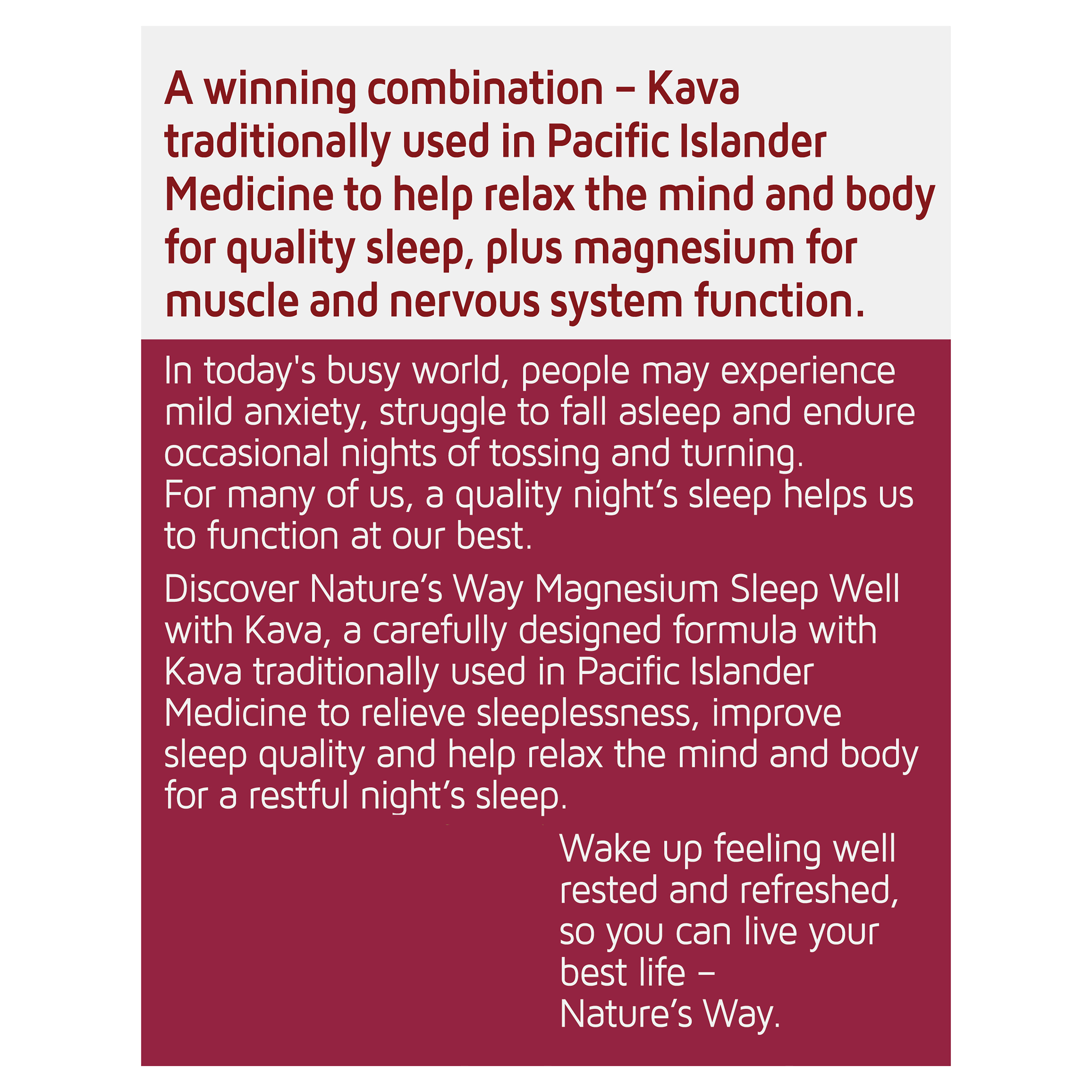 NATURES WAY MAGNESIUM SLEEP WELL 60 TABLETS - Image 2