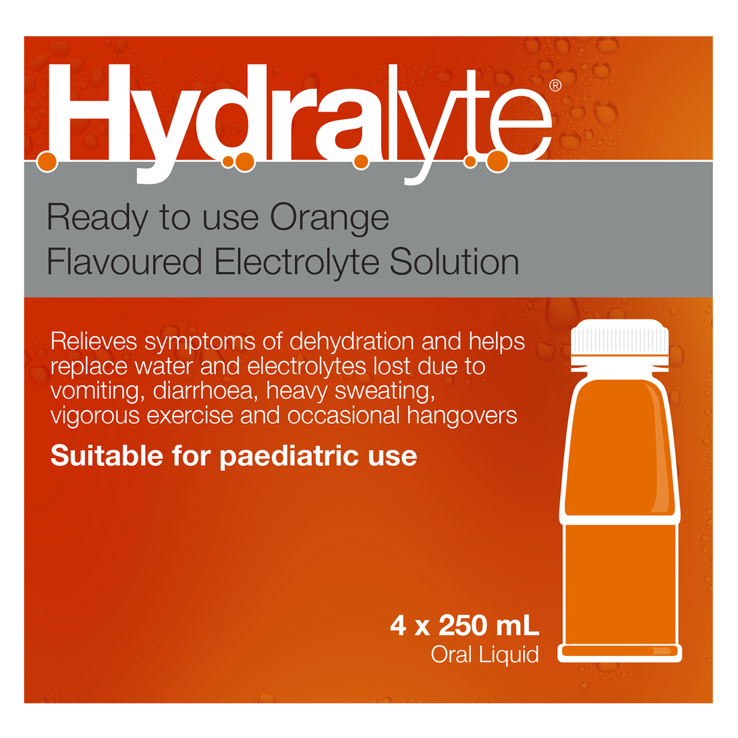 HYDRALYTE LIQUID ORANGE READY TO DRINK 250ML 4 PACK - Image 5