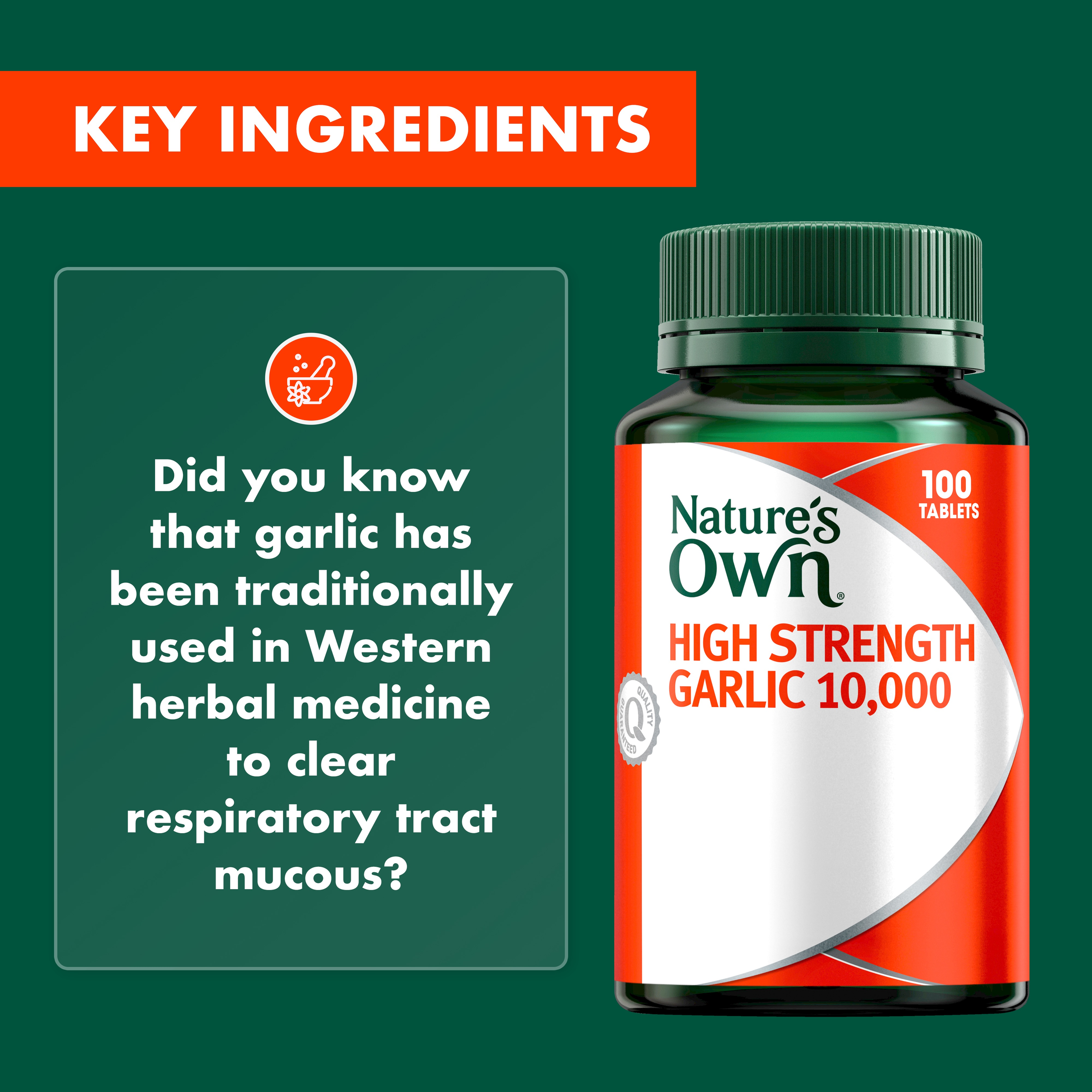 NATURES OWN HIGH STRENGTH GARLIC 10000MG 100 TABLETS - Image 5