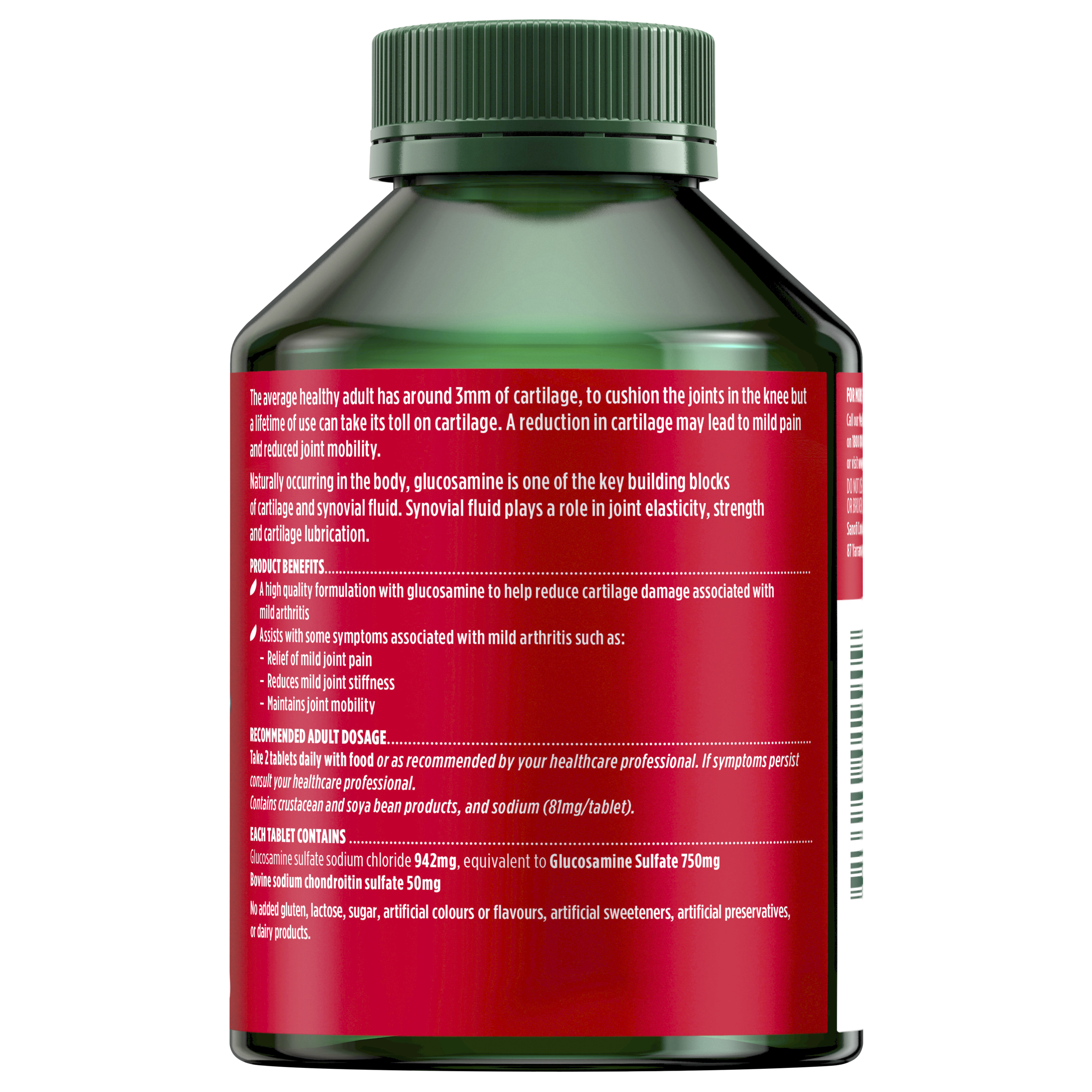 NATURES OWN GLUCOSAMINE SULFATE WITH CHONDROITIN 200 TABLETS - Image 2