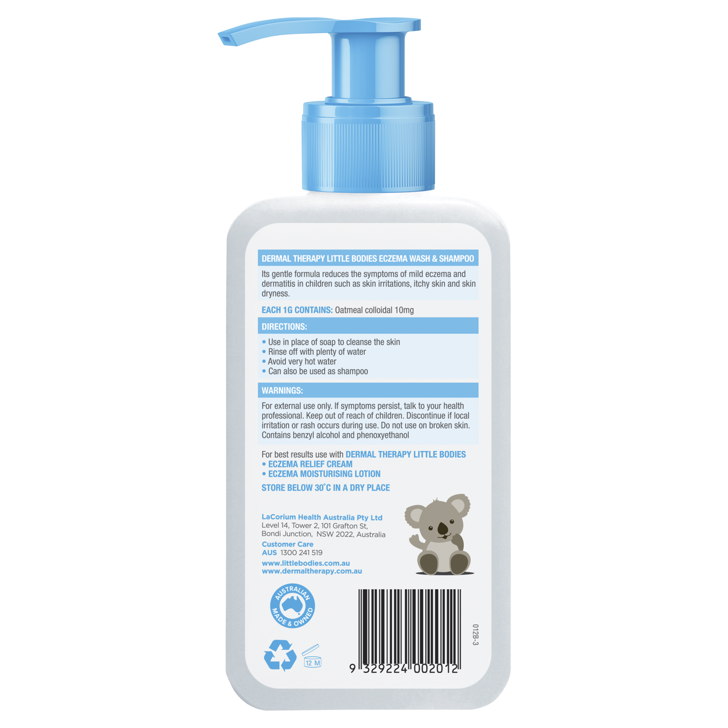DERMAL THERAPY LITTLE BODIES ECZEMA WASH & SHAMPOO 210ML - Image 2