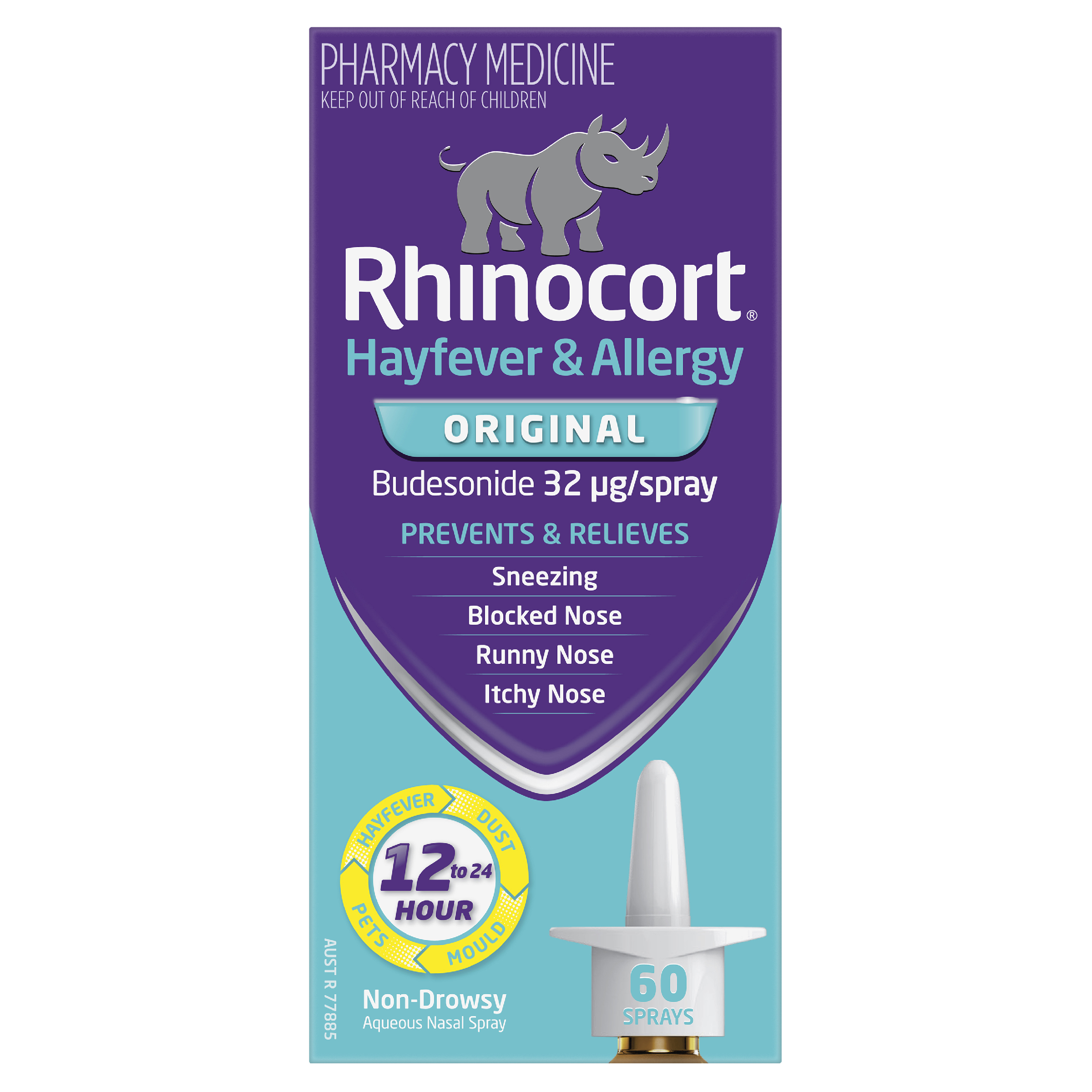 RHINOCORT HAYFEVER PUMP SPRAY 32MCG 60 DOSE - Image 2