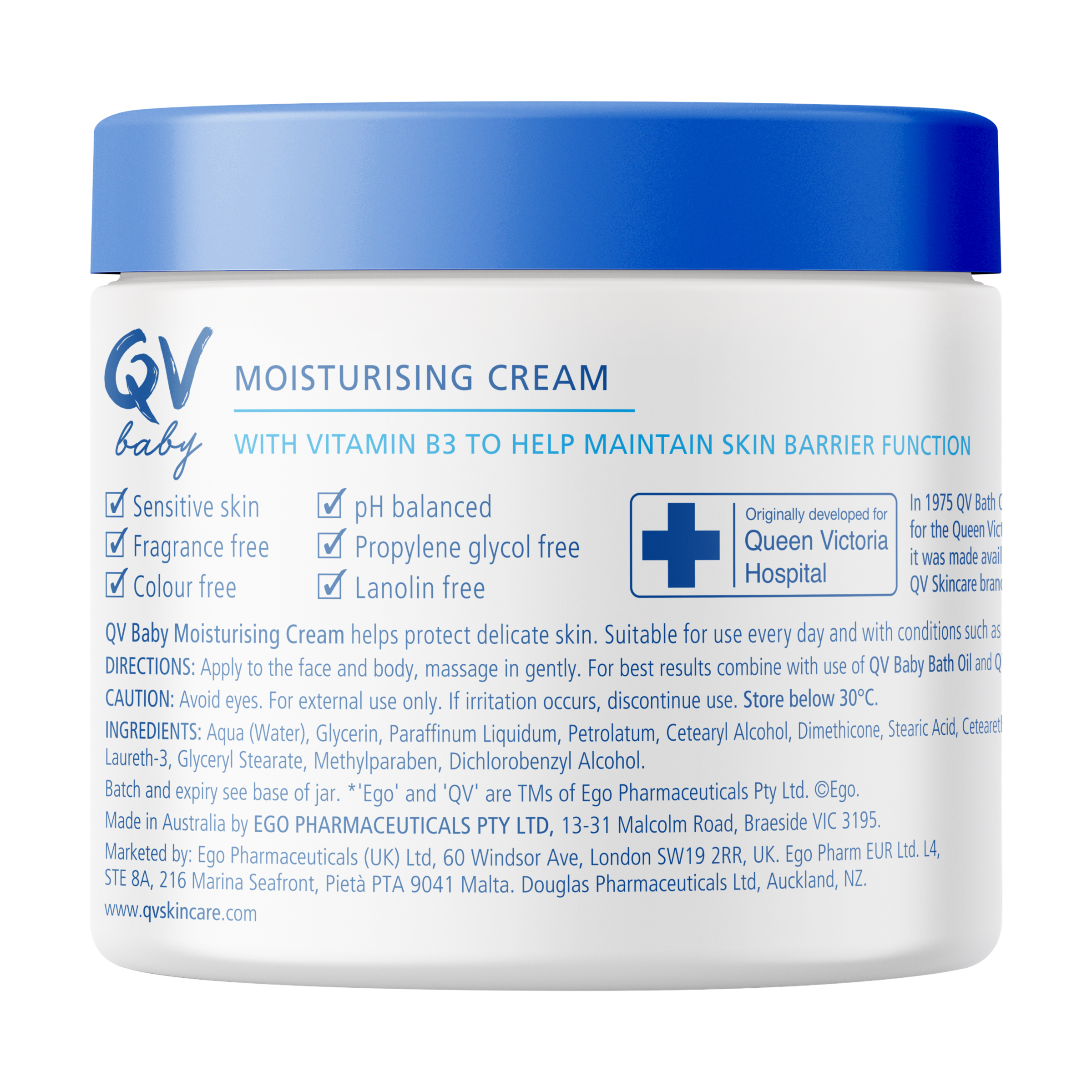 EGO QV BABY MOISTURISING CREAM 250G - Image 2