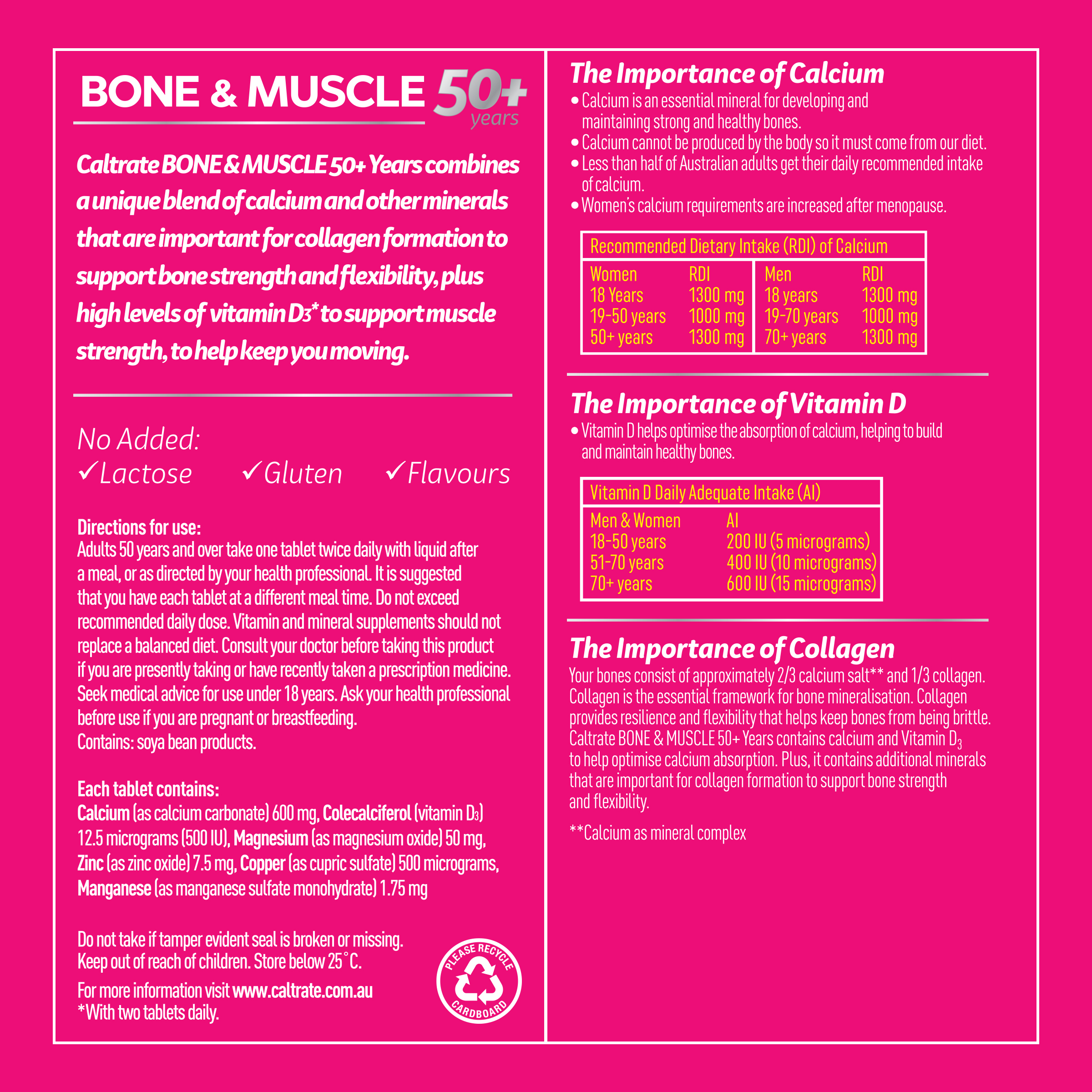 CALTRATE BONE & MUSCLE 50+ 100 TABLETS - Image 5