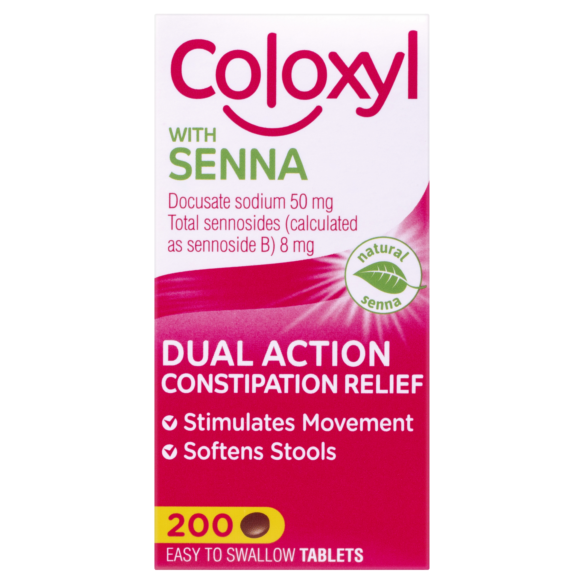 COLOXYL WITH SENNA CONSTIPATION RELIEF 200 TABLETS - Image 3