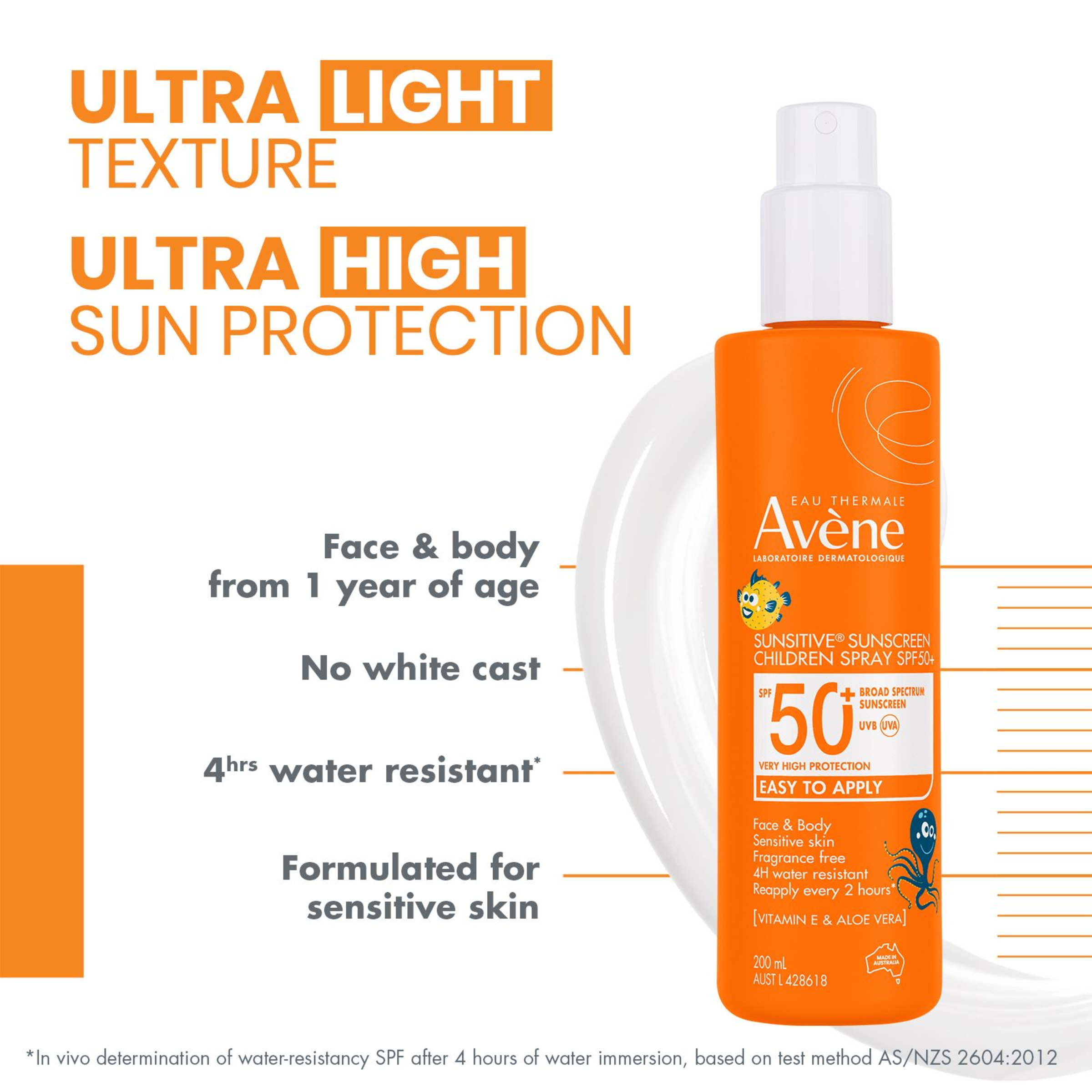 AVENE SUNSITIVE SUNSCREEN CHILDREN SPRAY SPF 50+ 200ML - Image 2
