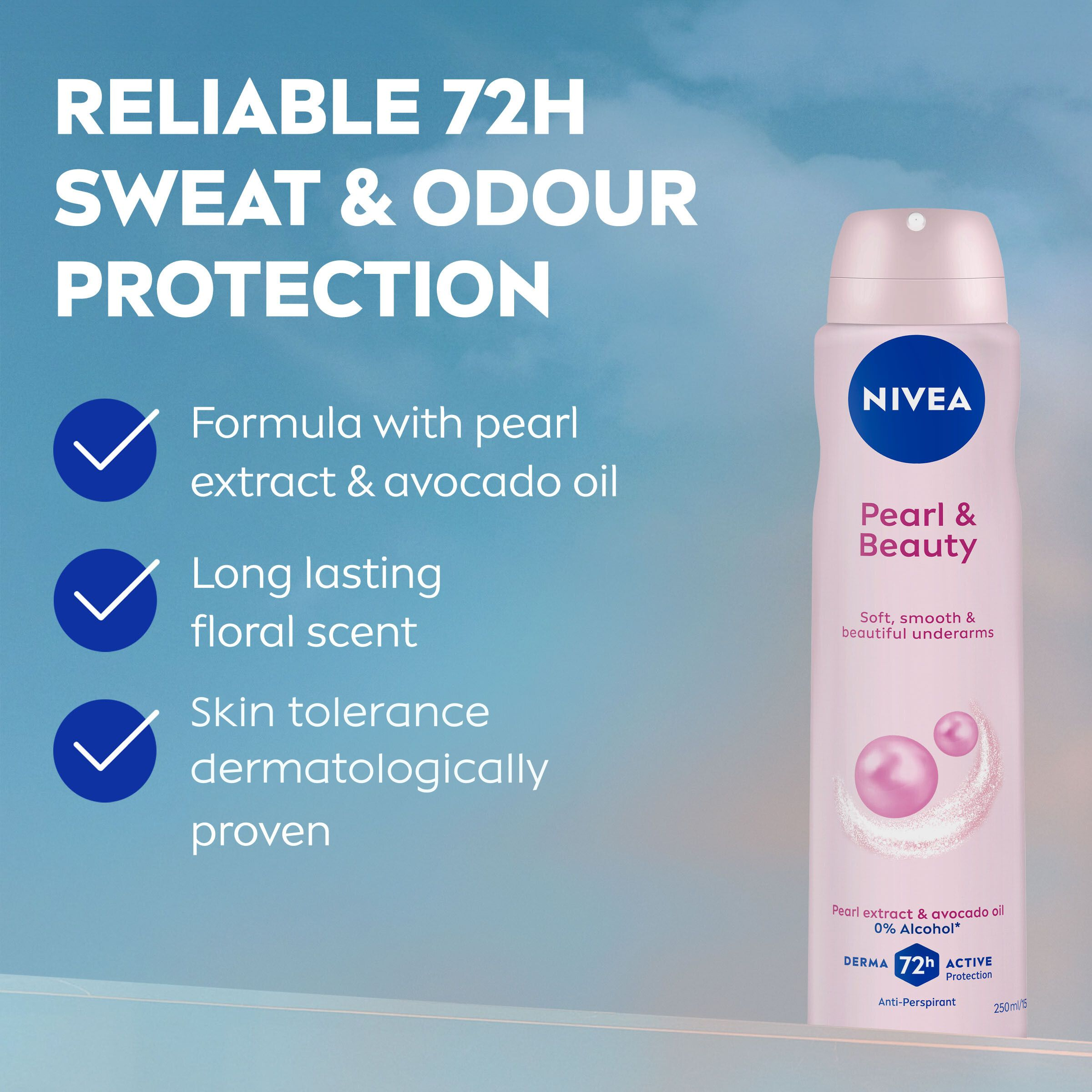 NIVEA WOMEN ANTIPERSPIRANT PEARL & BEAUTY 48H 250ML - Image 4