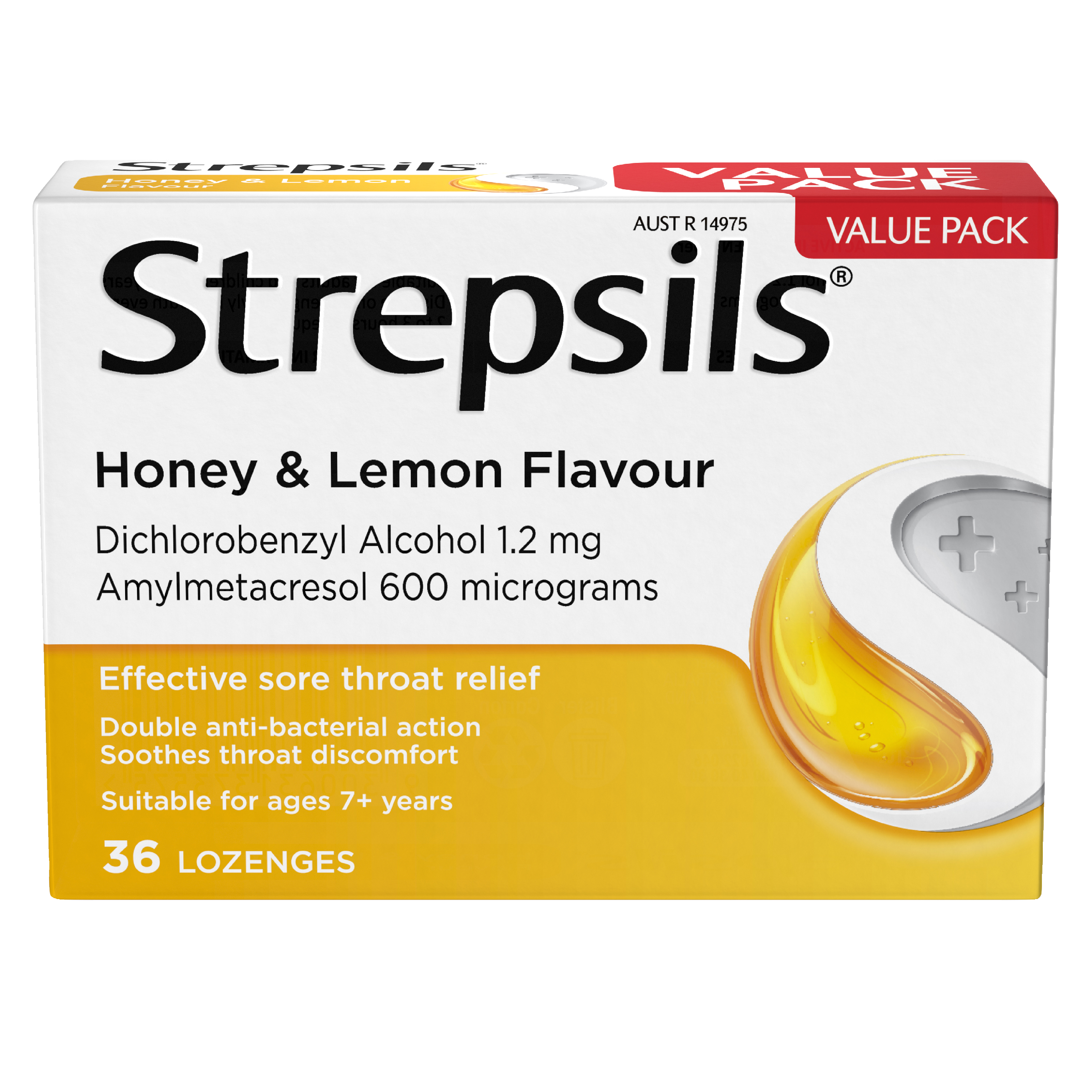 STREPSILS HONEY & LEMON 36 LOZENGES - Image 8