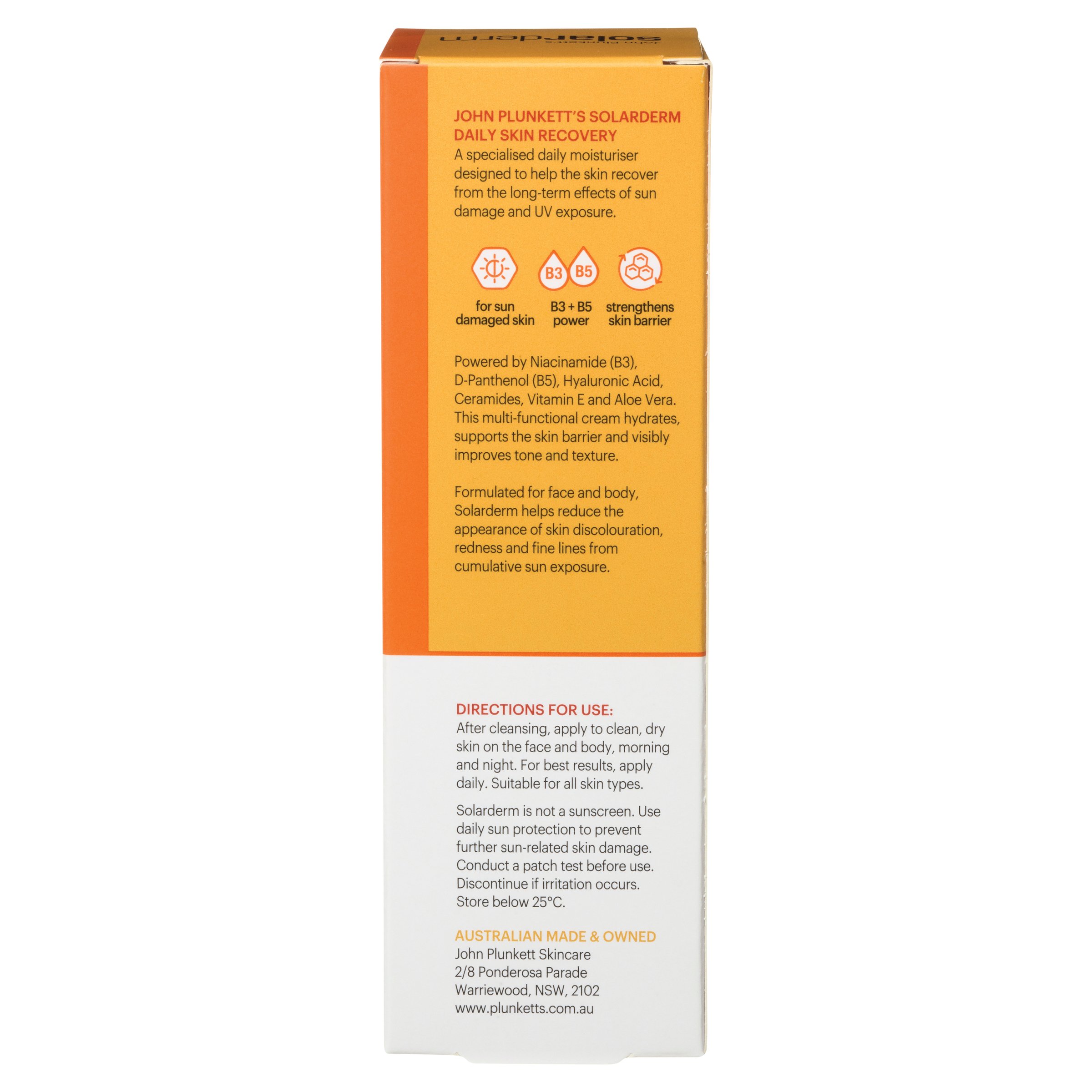 John Plunketts Solarderm Face & Body Recovery Cream 85ml - Image 2