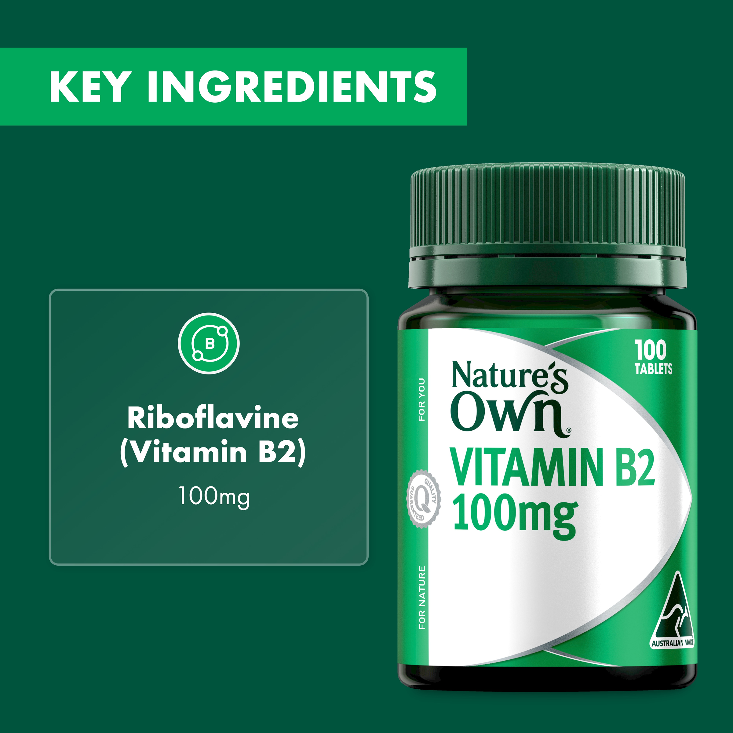 NATURES OWN VITAMIN B2 100MG 100 TABLETS - Image 5