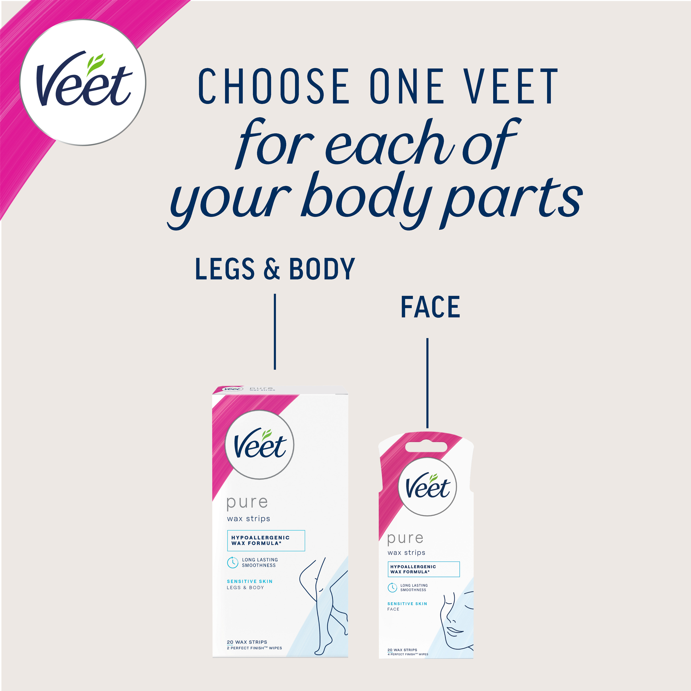 VEET PURE COLD WAX STRIPS LEGS & BODY SENSITIVE SKIN 40 PACK - Image 11