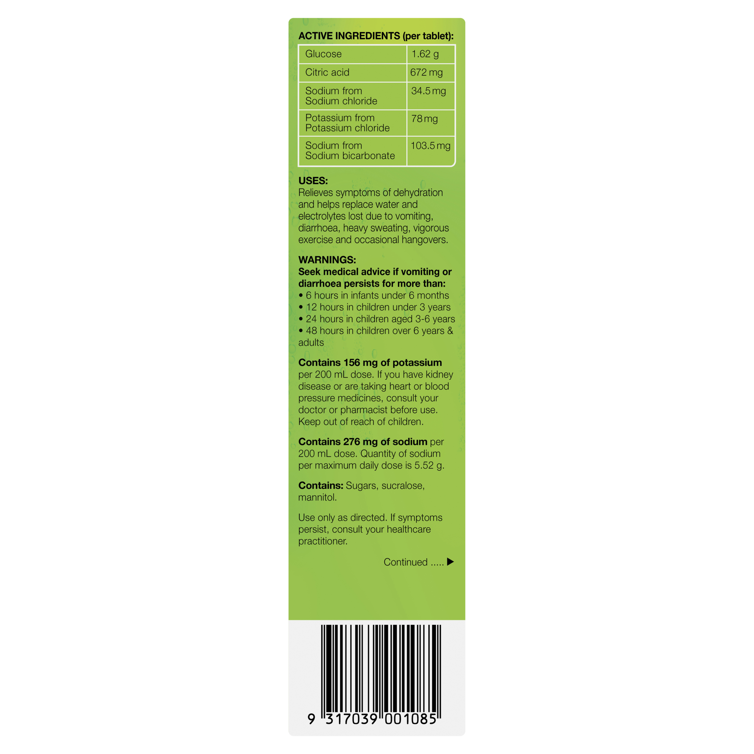 HYDRALYTE EFFERVESCENT LEMON LIME 20 TABLETS - Image 4