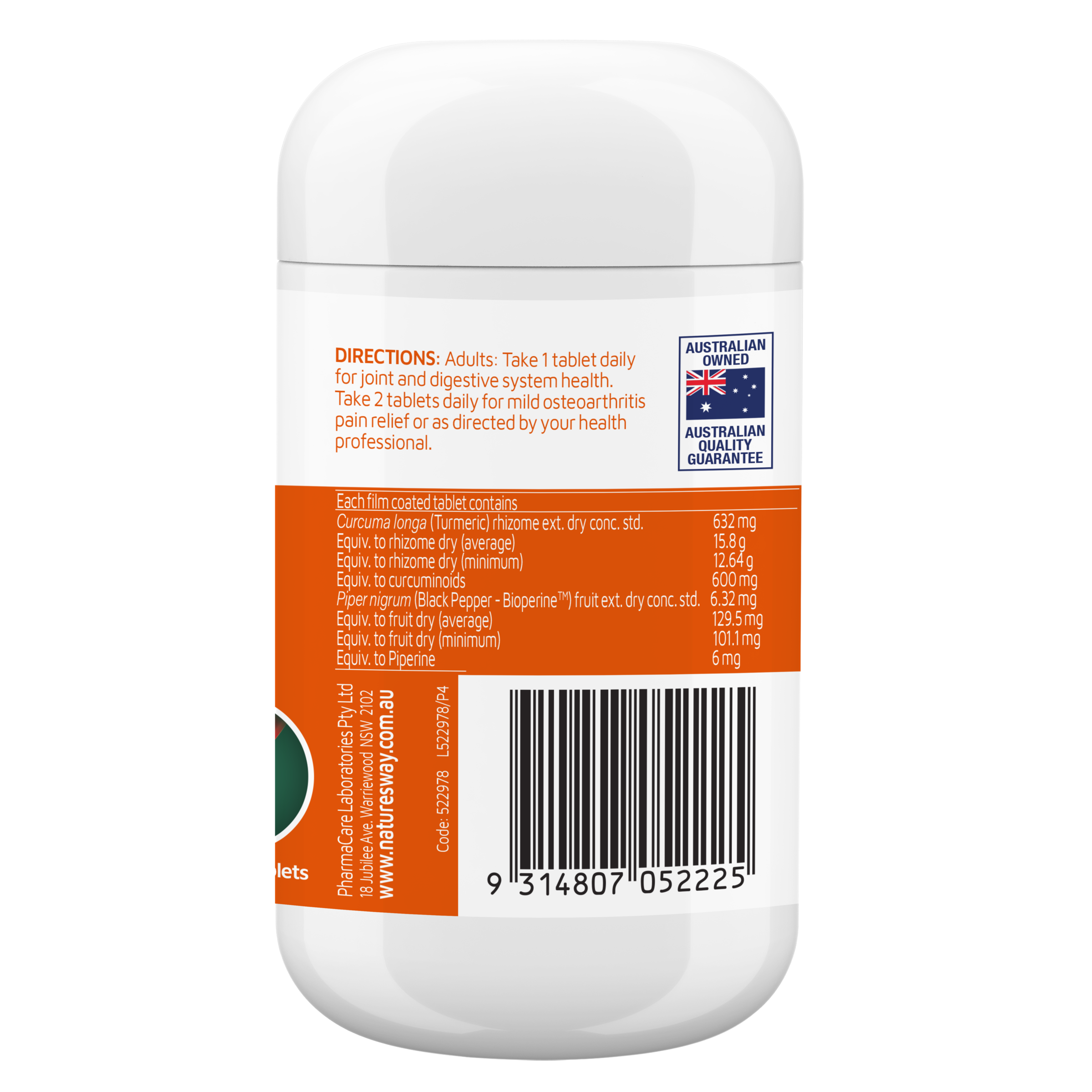 NATURES WAY ACTIVATED CURCUMIN CLINICAL STRENGTH 90 TABLETS - Image 2