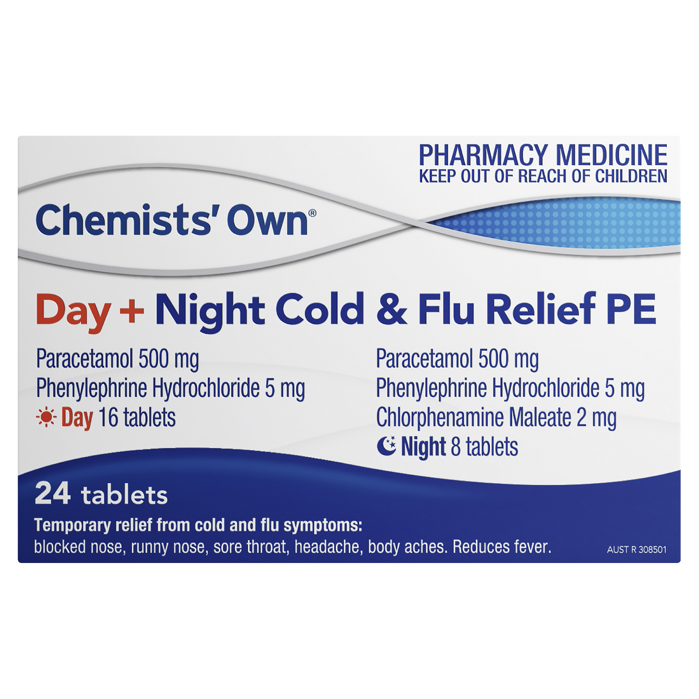 CHEMIST OWN DAY+NIGHT COLD & FLU RELIEF PE 24 TABLETS - Image 2