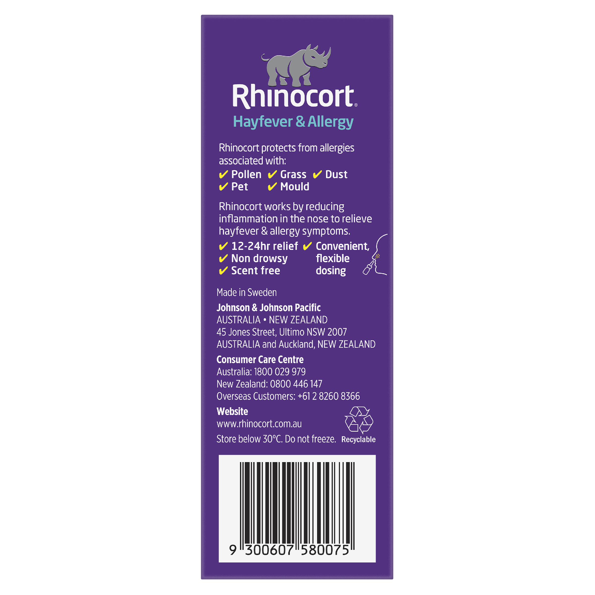 RHINOCORT HAYFEVER PUMP SPRAY 32MCG 60 DOSE - Image 6
